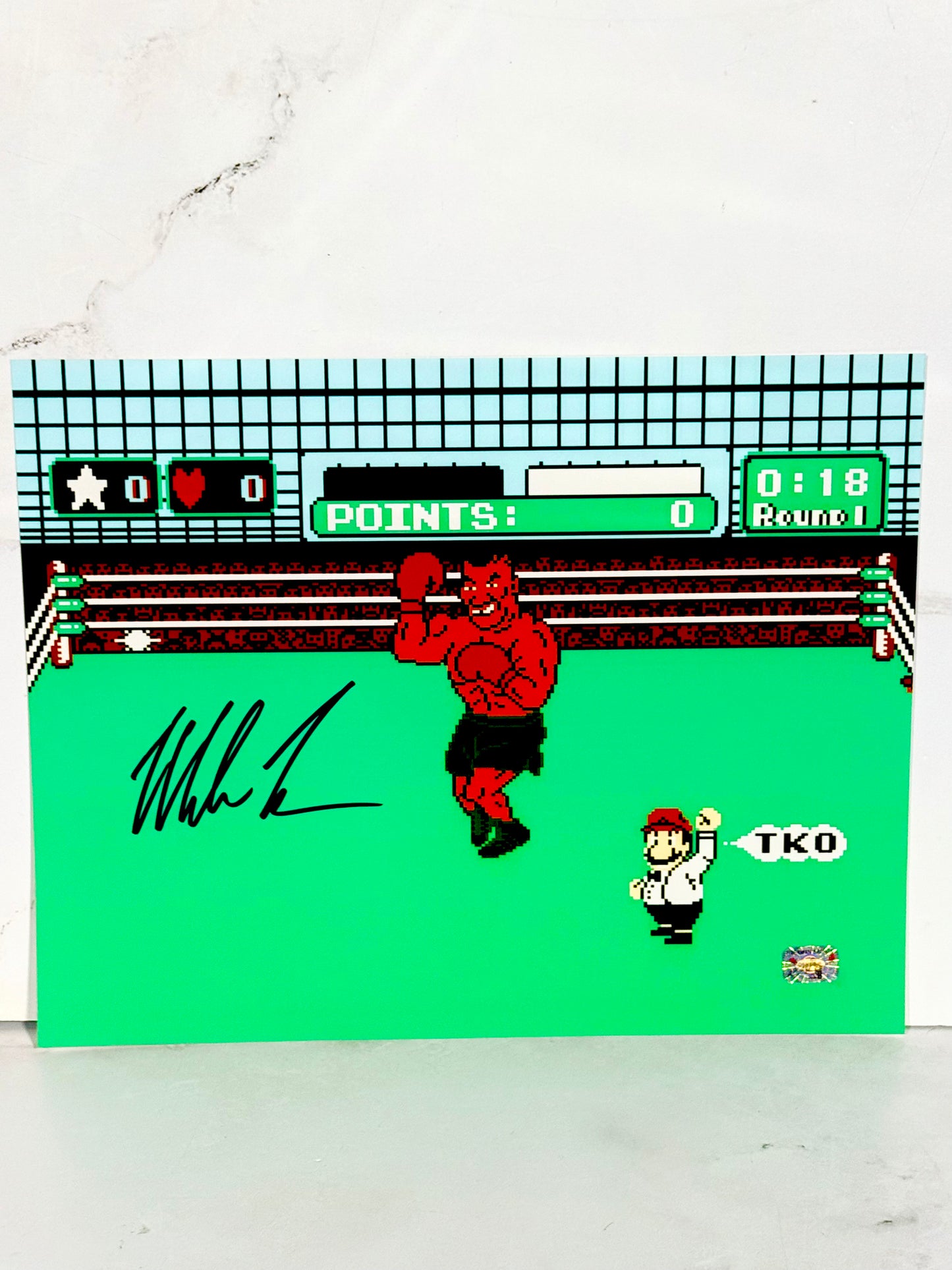 Mike Tyson Signed PunchOut Nintendo 11x14 Fitterman Certified