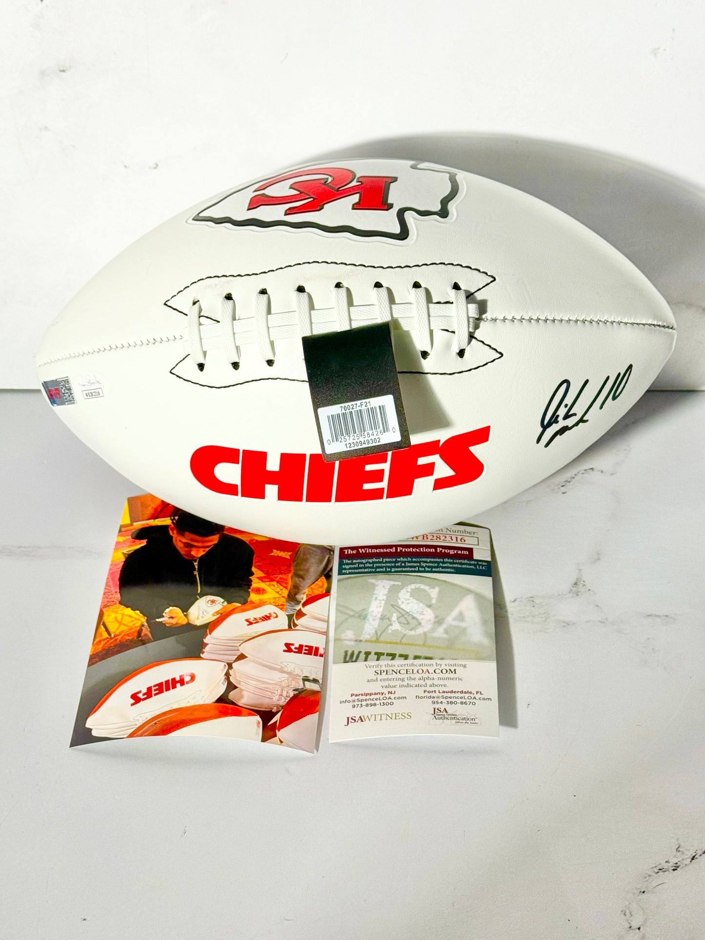 Isaiah Pacheco Signed Chiefs White Panel Football JSA Certified