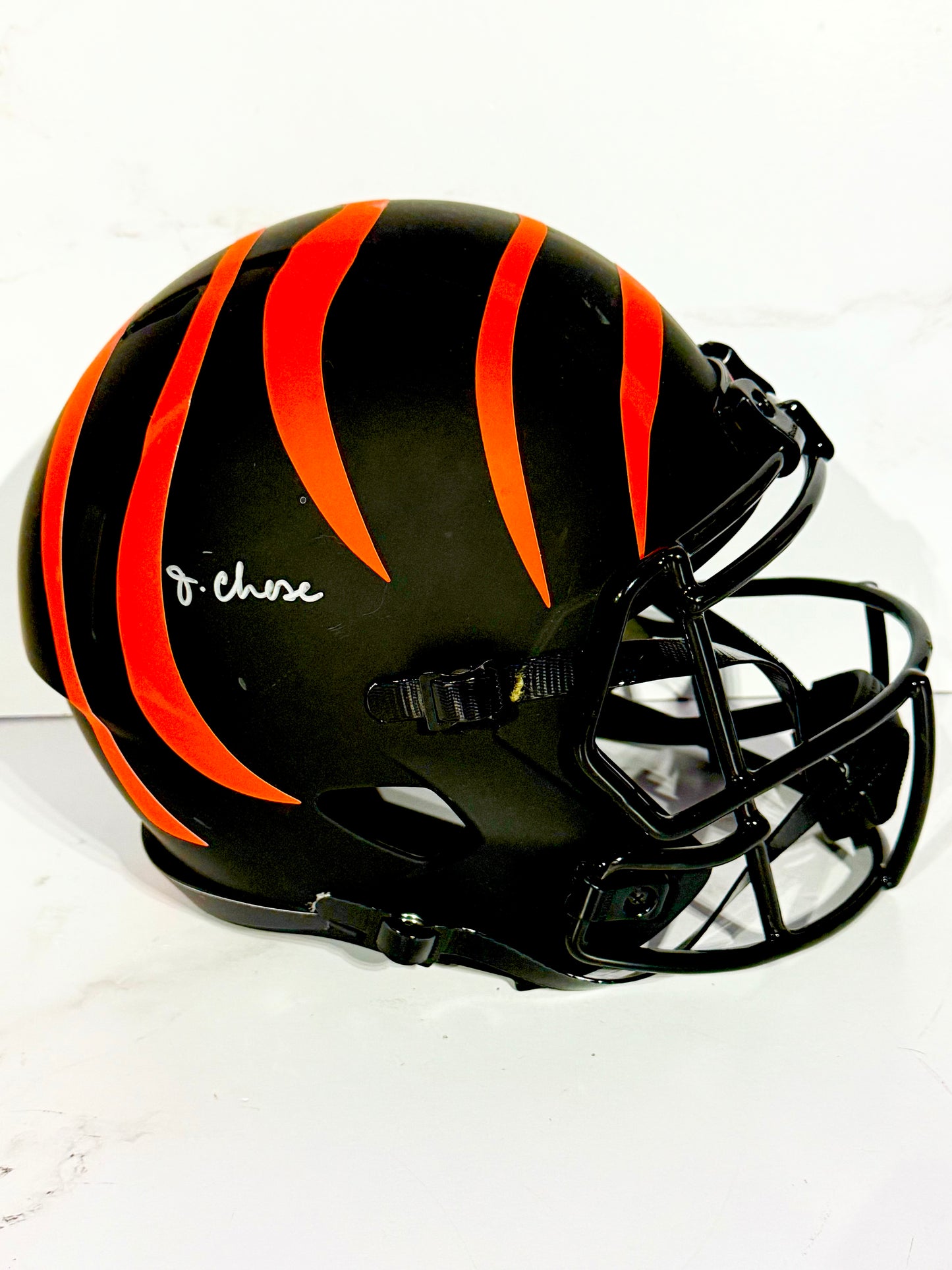 Jamarr Chase Signed Bengals Full Size Eclipse Replica Helmet JSA Certified