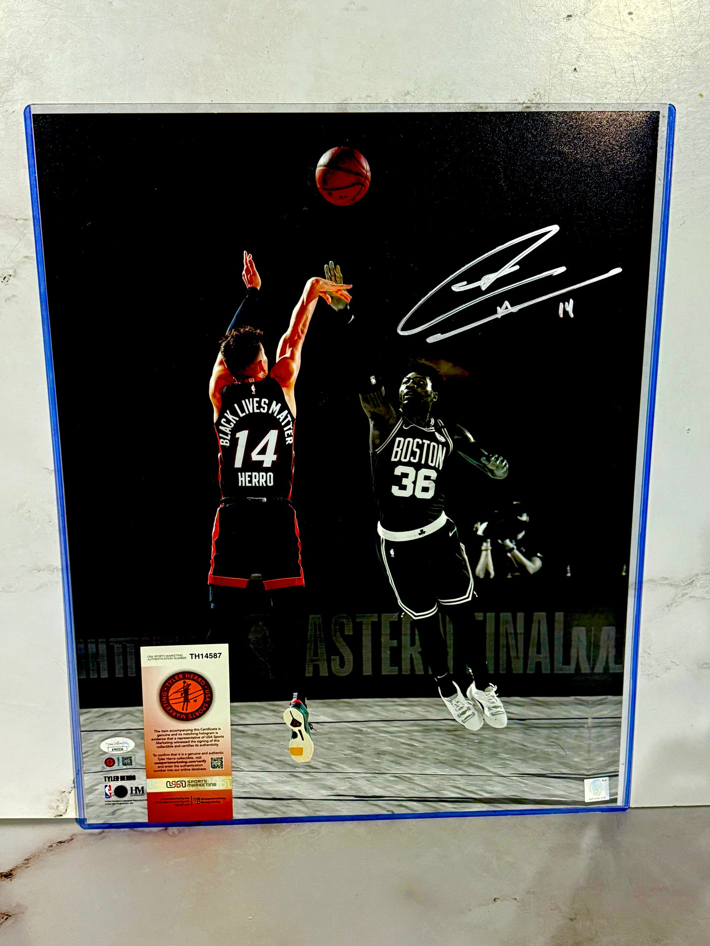 Tyler Herro Signed Heat 16x20 JSA & USASM certified