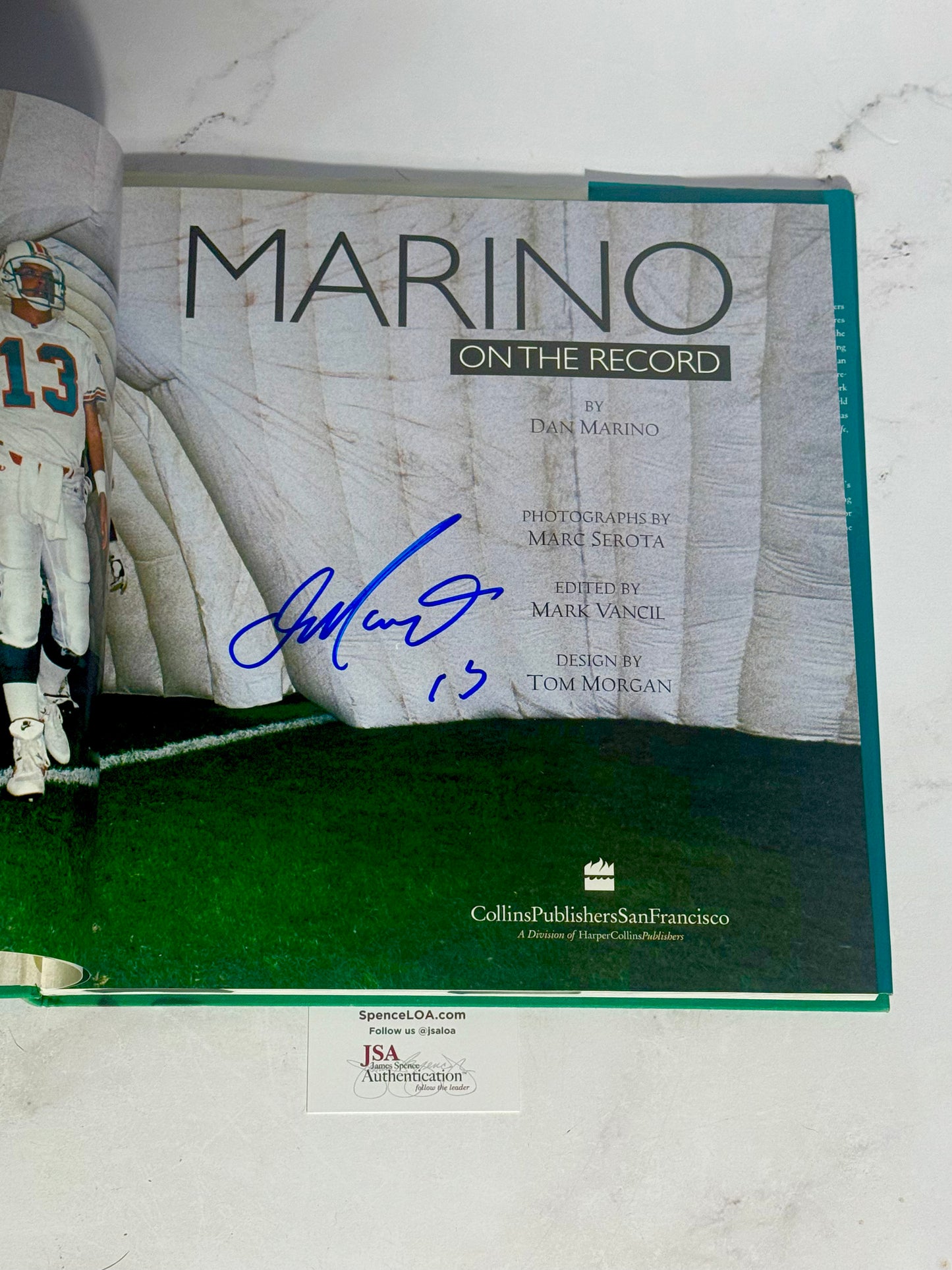Dan Marino Signed Book Dolphins JSA Certified
