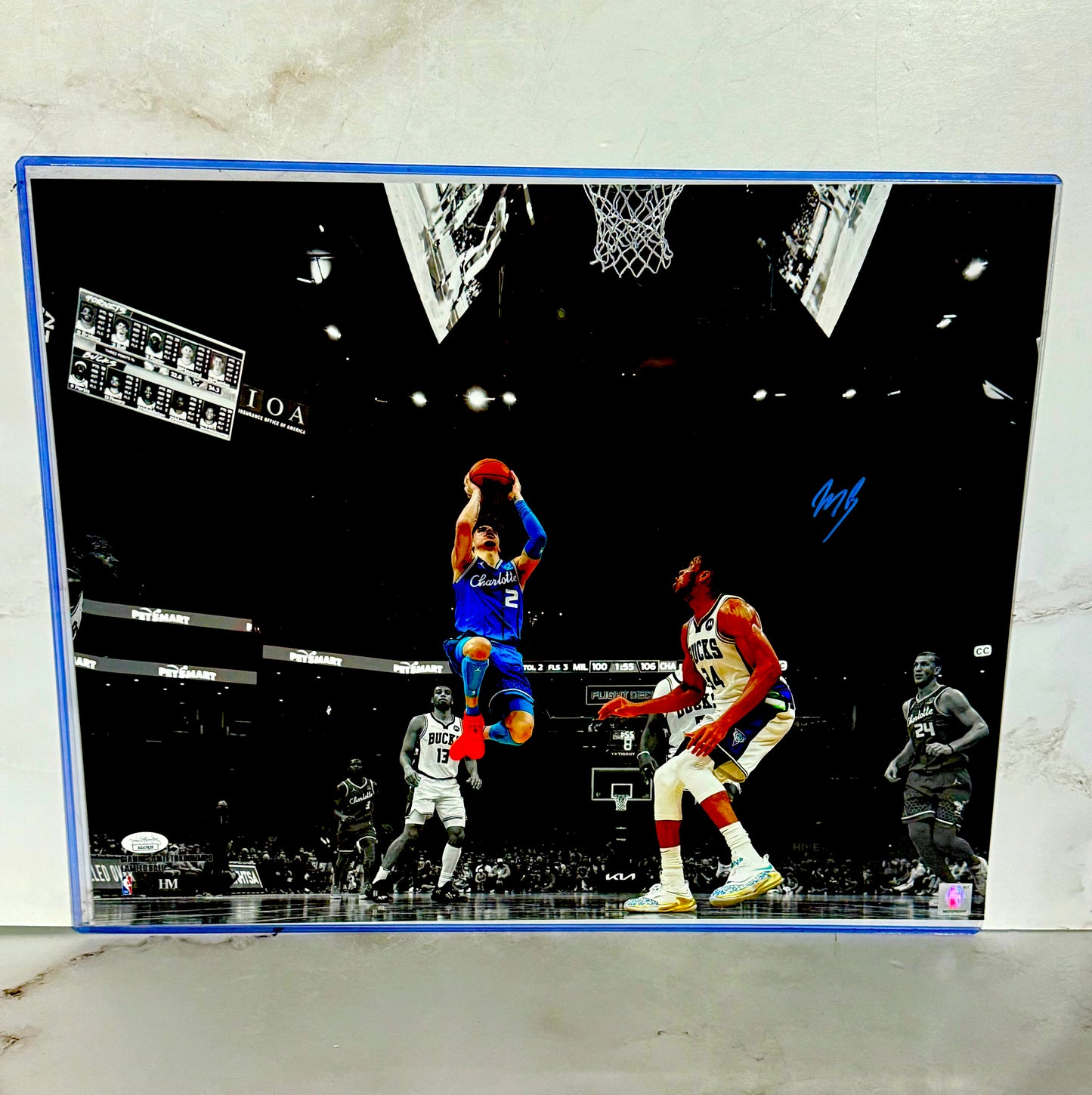 LaMelo Ball Signed Hornets 16x20 JSA Certified