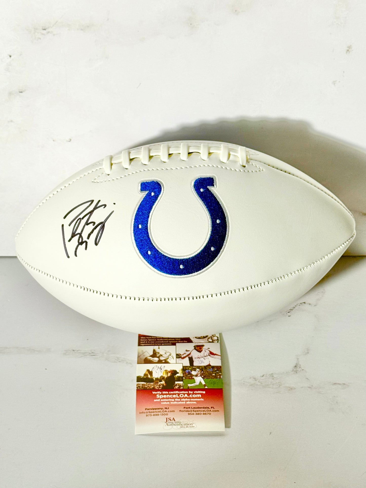 Peyton Manning Signed Colts White Panel Football JSA Certified