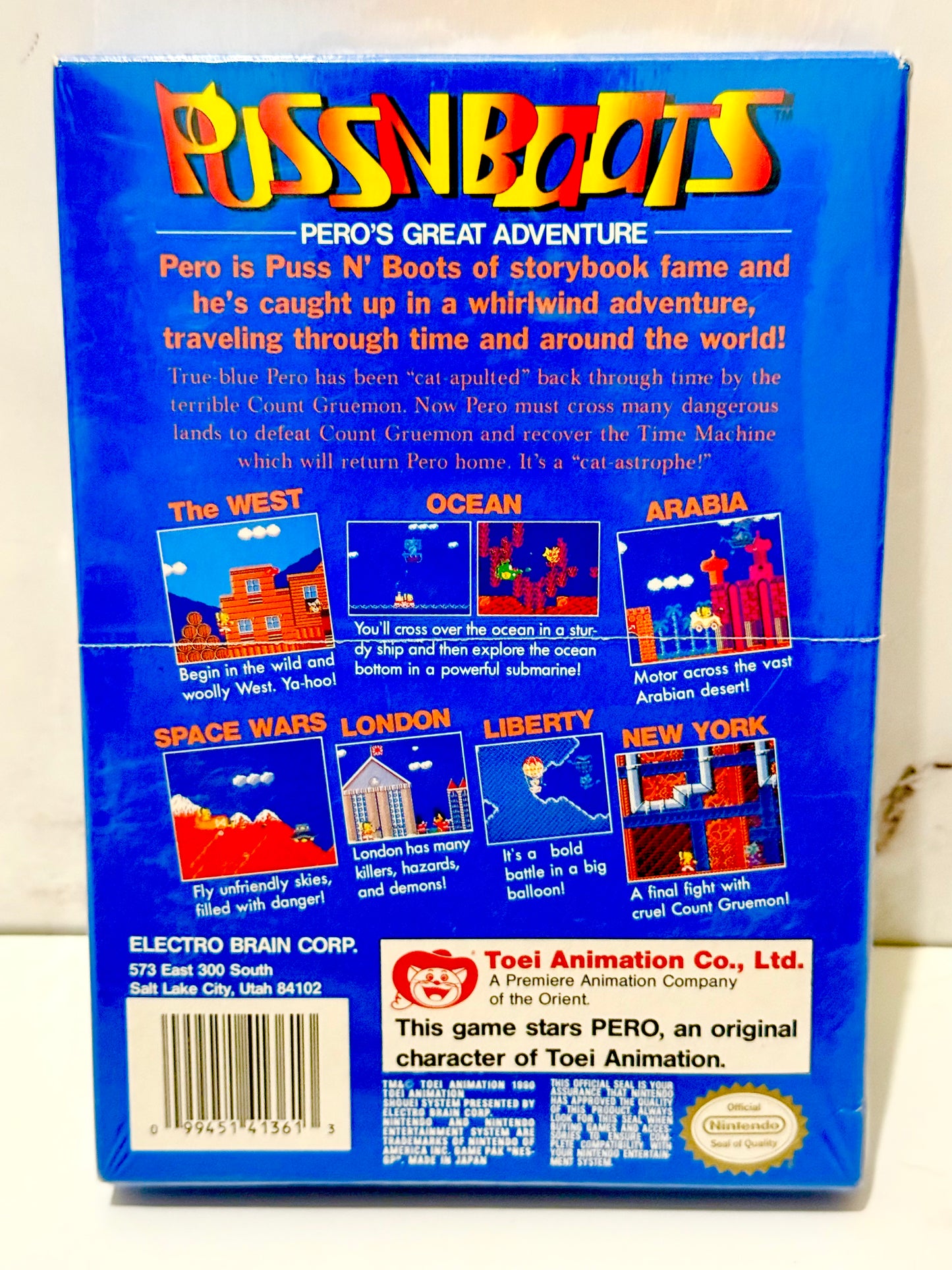 1990 Puss N Boots New Sealed Nintendo NES Game