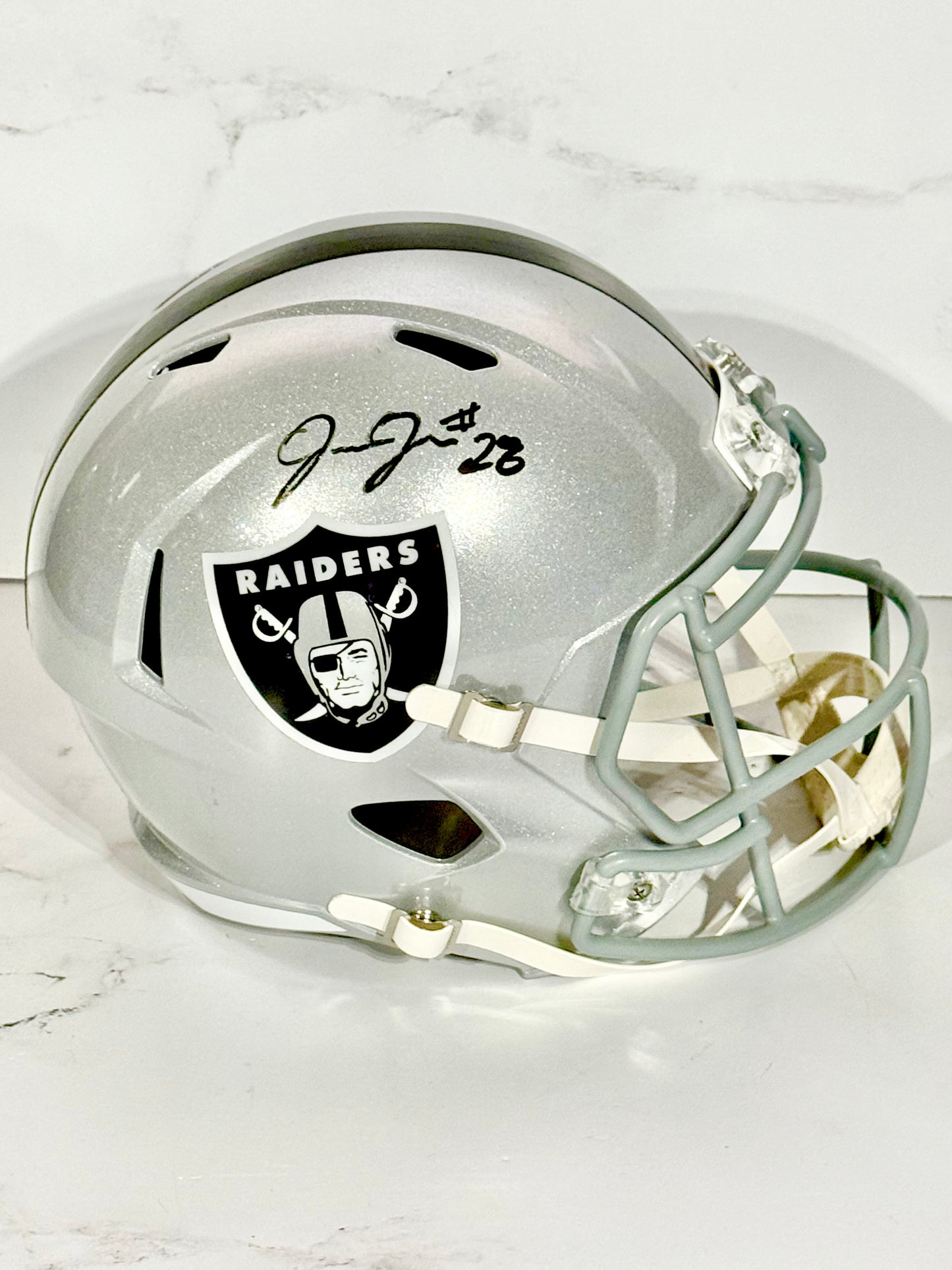 Josh Jacobs Signed Raiders Full Size Replica Helmet JSA Certified
