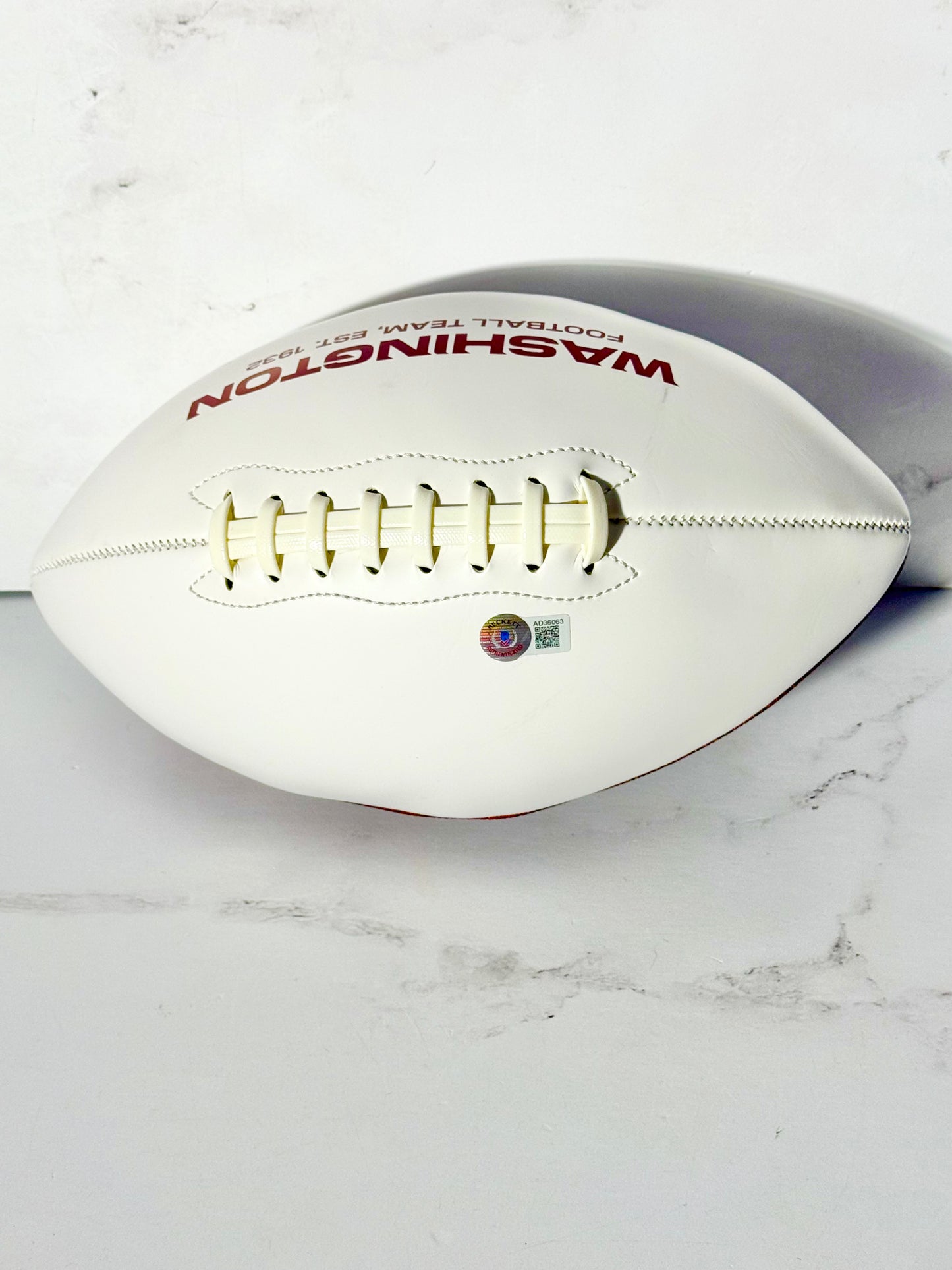 Antonio Gibson Signed Commanders White Panel Football Beckett Certified