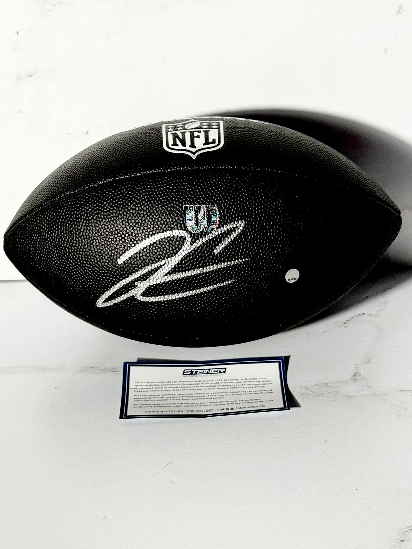 Derek Carr Signed Raiders Black Football Steiner Certified