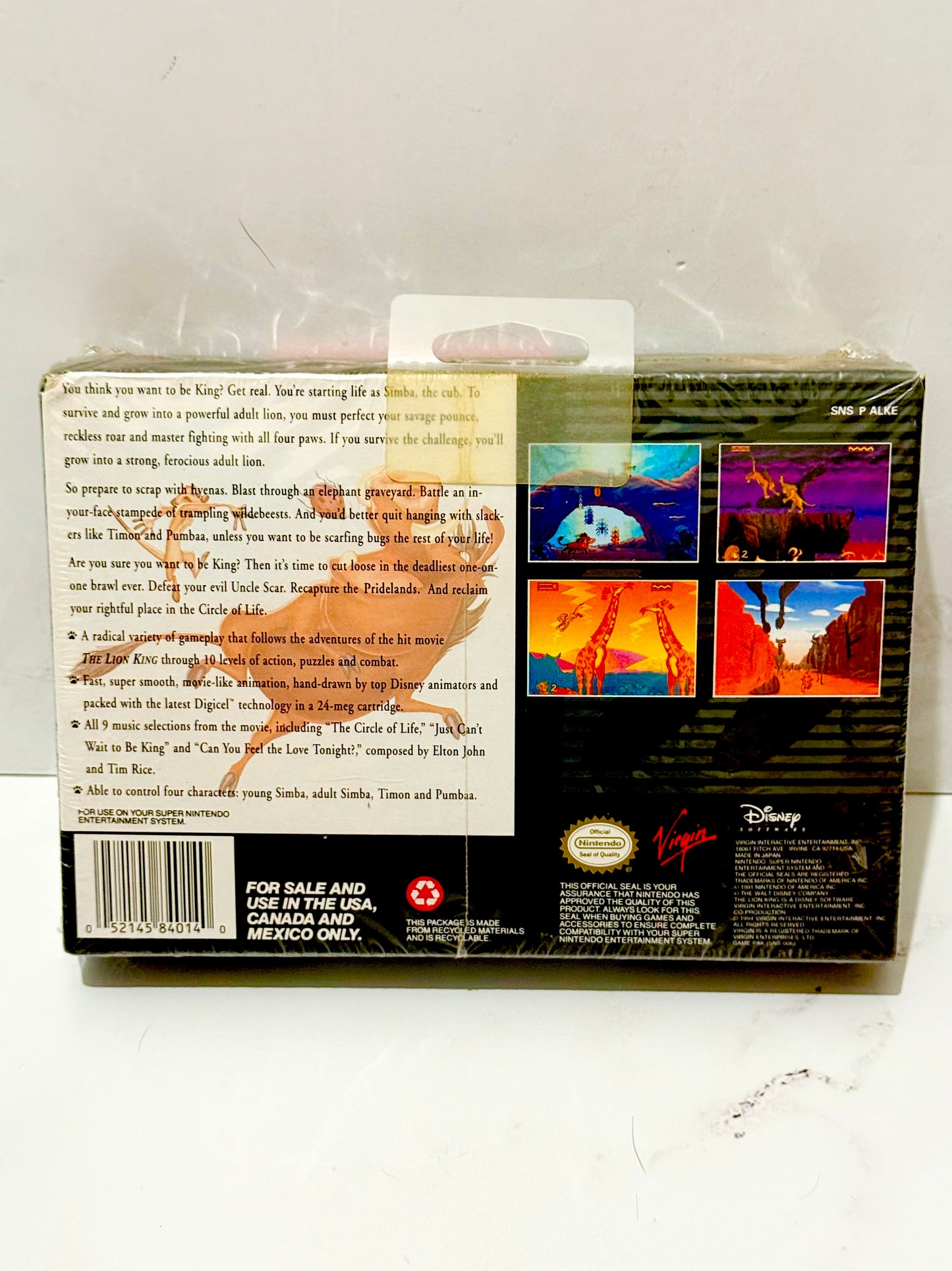 Lion King New Sealed Super Nintendo SNES Game