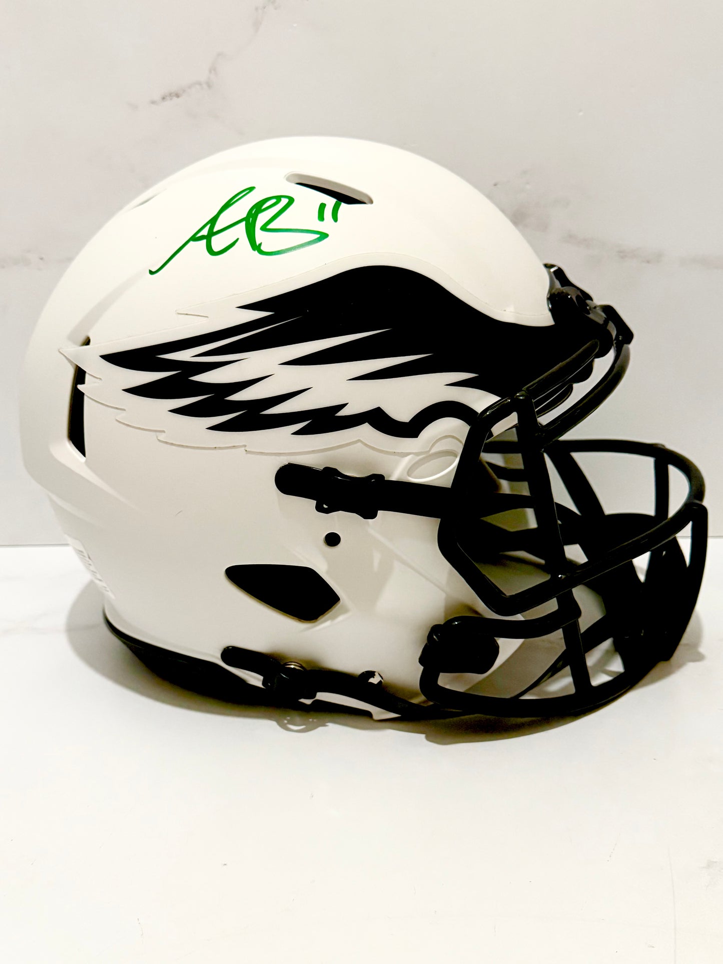 AJ Brown Signed Eagles Lunar Full Size Authentic Helmet Beckett Certified