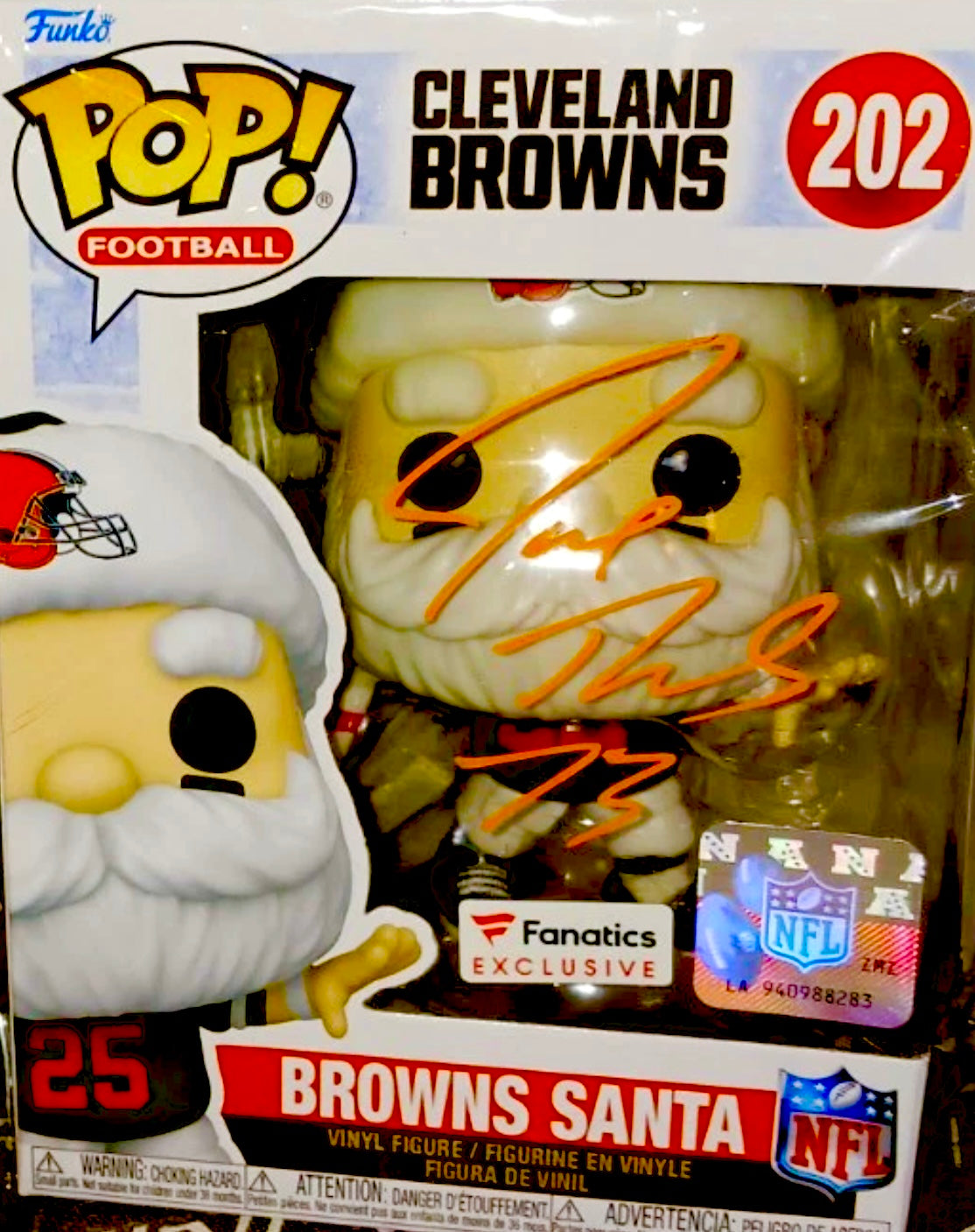 Joe Thomas Signed Browns Funko Pop Schwartz Certified