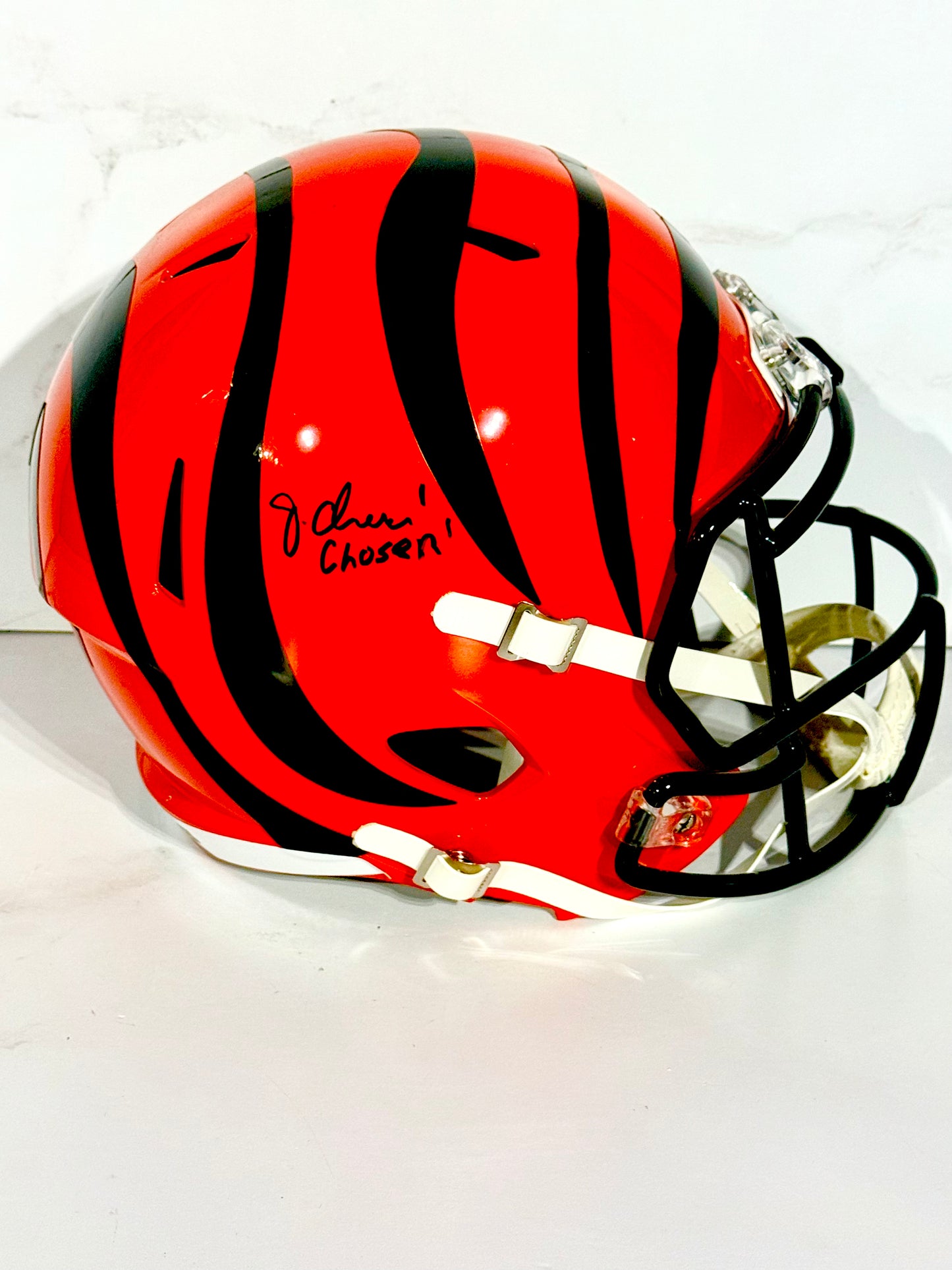 Jamarr Chase Signed Bengals Full Size Replica Helmet “Chosen 1” JSA Certified