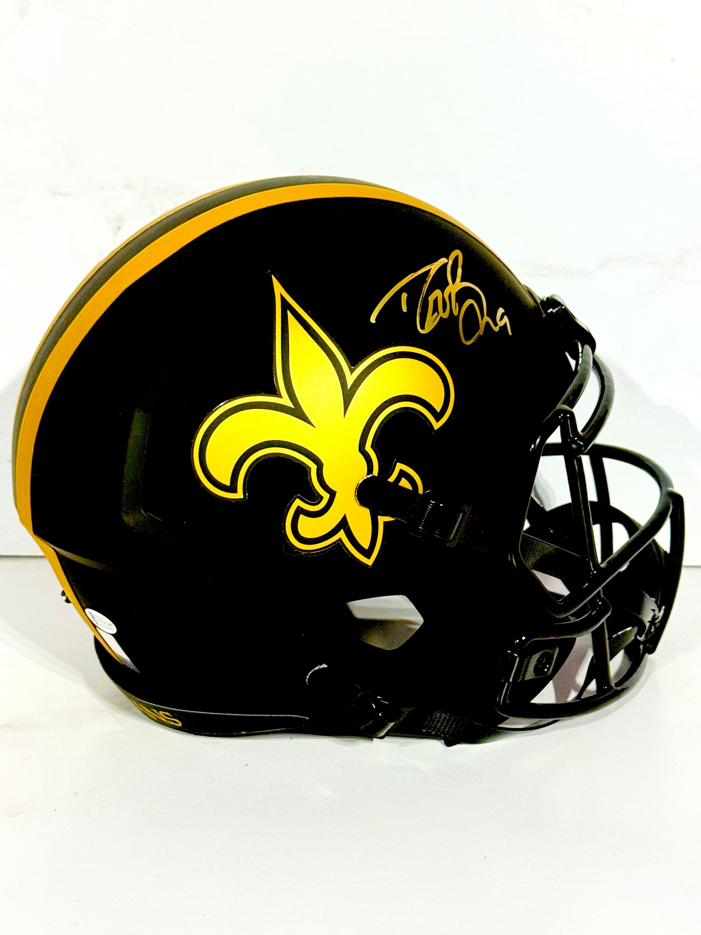 Drew Brees Signed Saints Full Size Eclipse Replica Helmet Beckett Certified