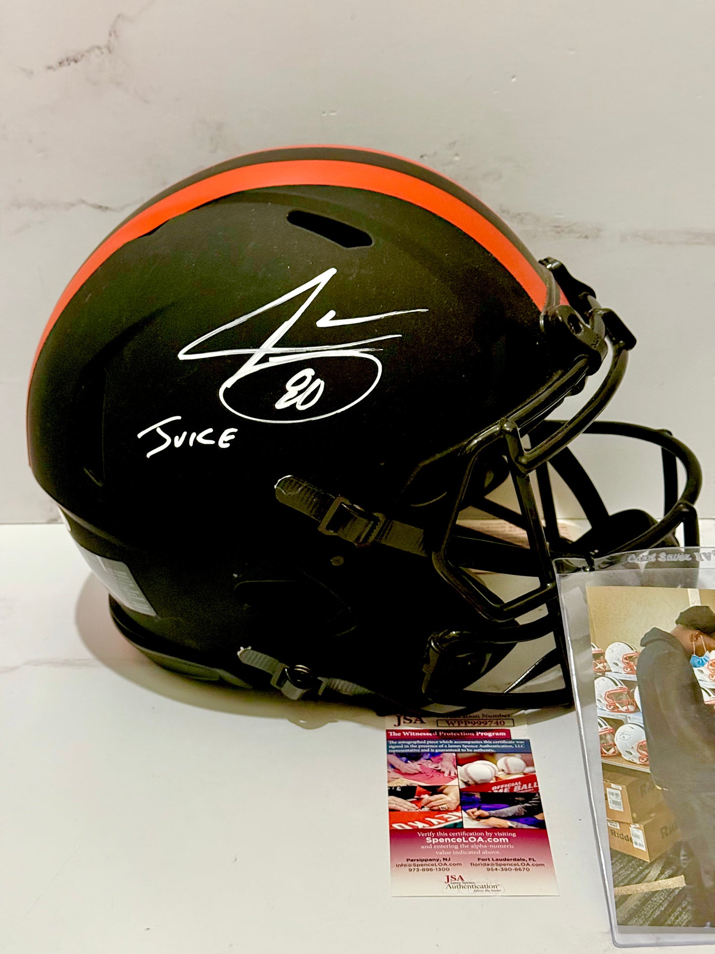 Jarvis Landry Signed Full Size Authentic Eclipse Helmet (Juice) JSA Certified