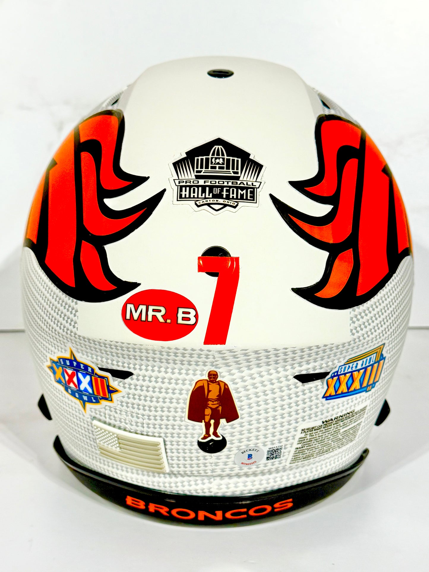 John Elway Signed Broncos Hydro Dipped Speedlflex with custom Visor and Extras Beckett Certified