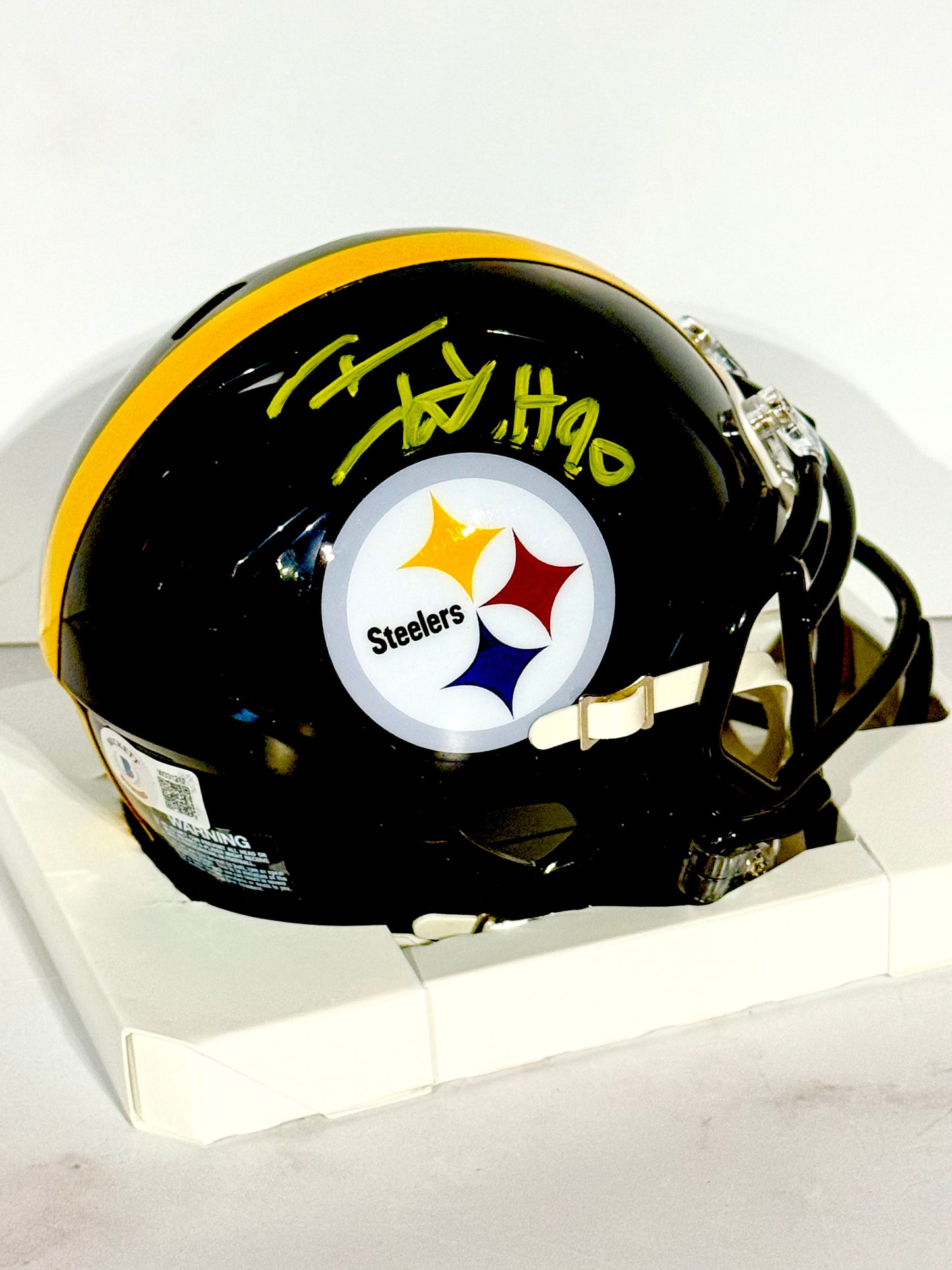 TJ Watt Signed Steelers Mini Helmet Beckett Certified