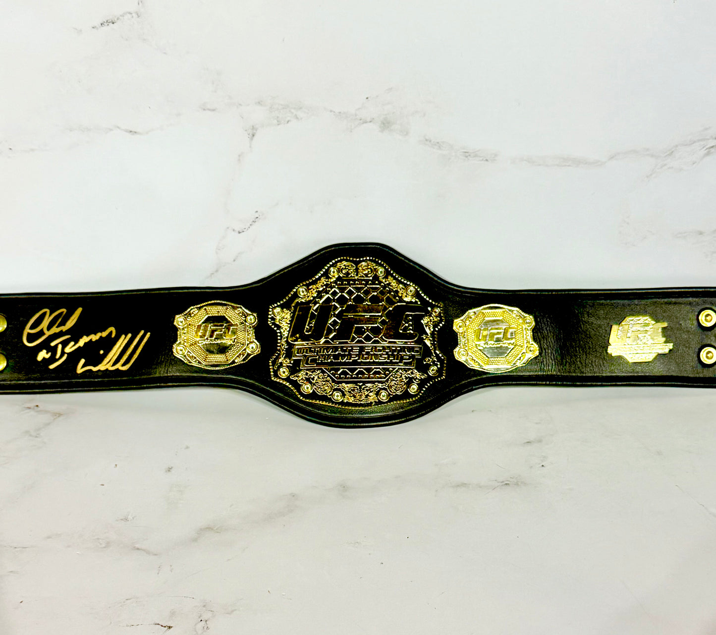 Chuck Liddell Signed UFC Championship Belt (Leather and Metal) “Ice Man” PSA Certified