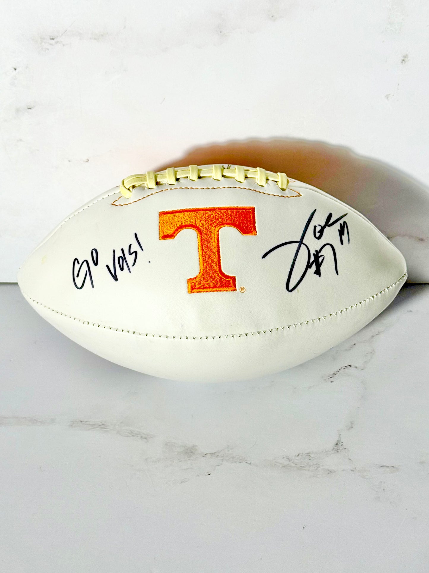 Joe Milton Signed Patriots Tennessee White Panel Football JSA Certified