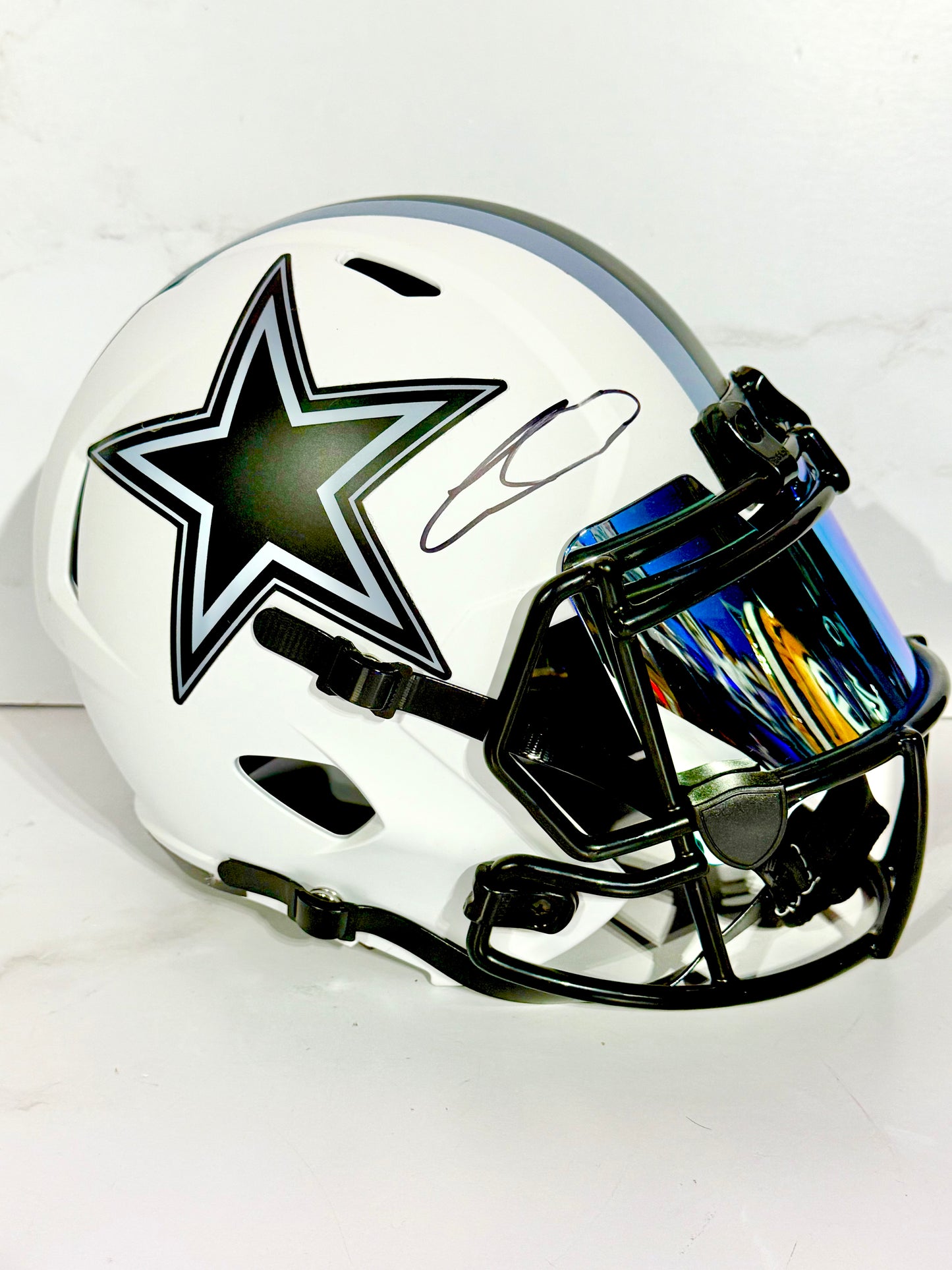Ceedee Lamb Signed Cowboys Alt Full Size Replica Helmet with Visor Beckett Certified