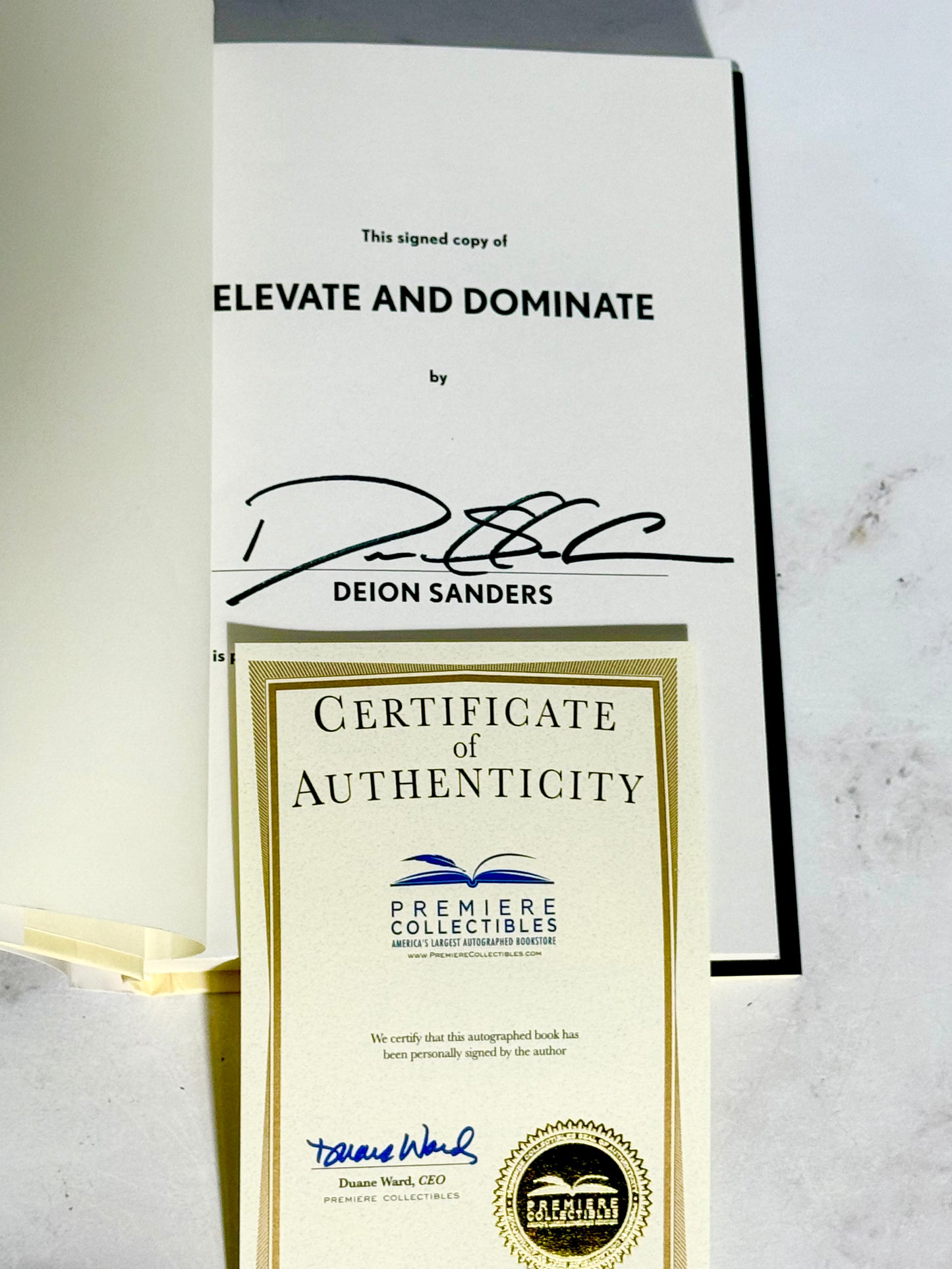 Deion Sanders Signed Book 49ers Falcons Cowboys Braves Yankees Book Certified