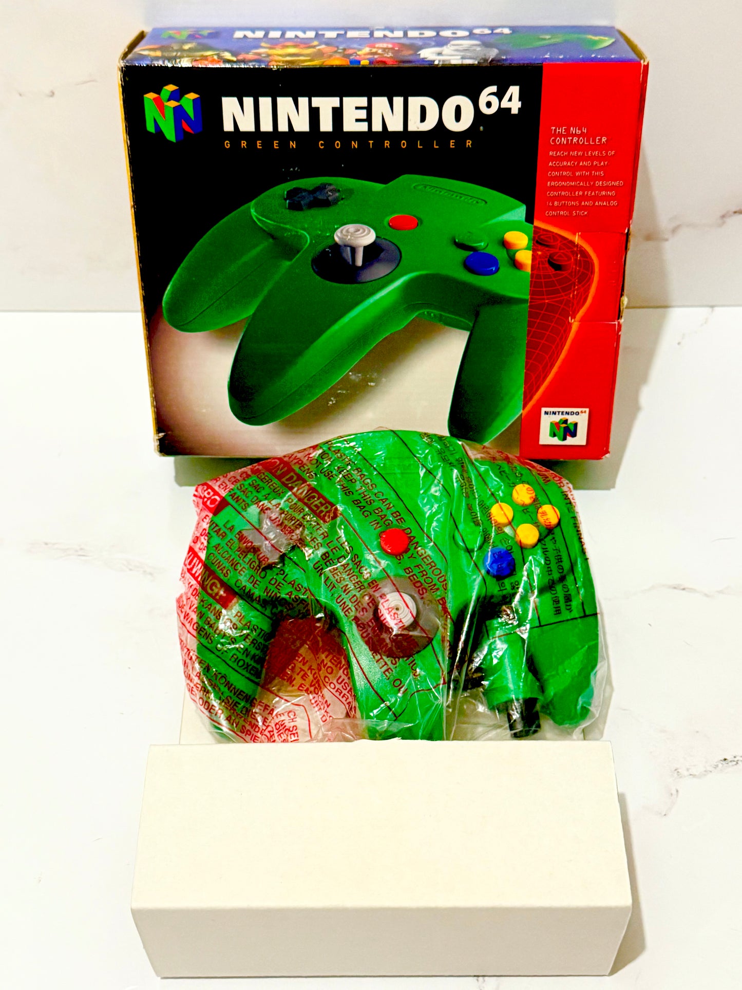 N64 Green Controller CIB Nintendo 64