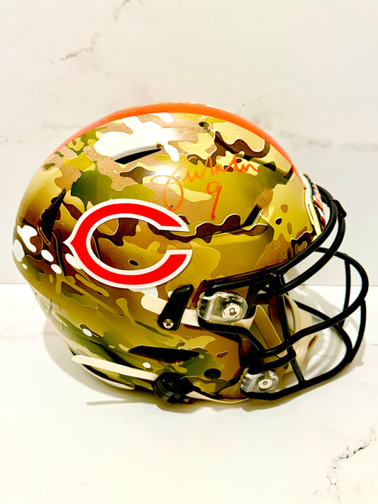 Jim McMahon Signed Bears Custom Camo Speedflex Helmet JSA Certified