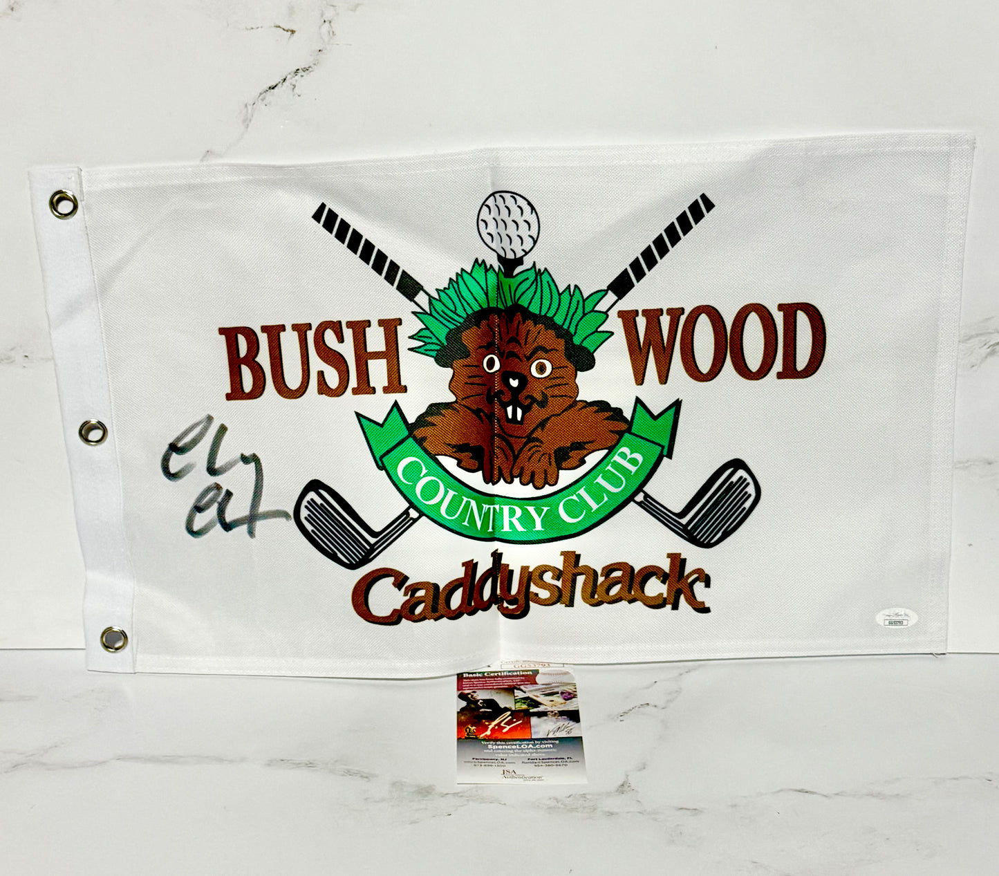 Chevy Chase Signed Caddyshack Golf Pin Flag JSA Certified