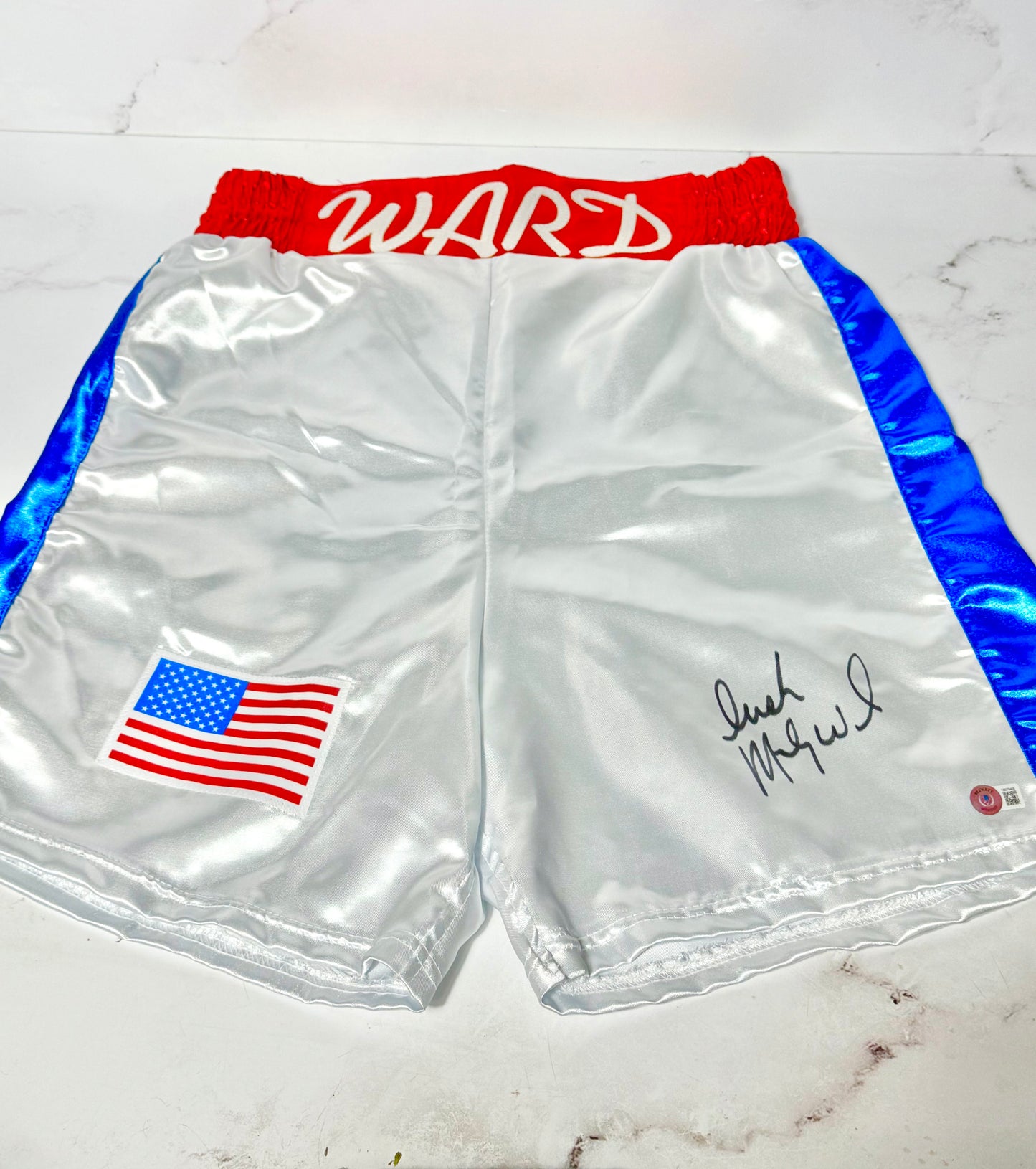 “Irish” Micky Ward Signed Boxing Trunks Beckett Certified