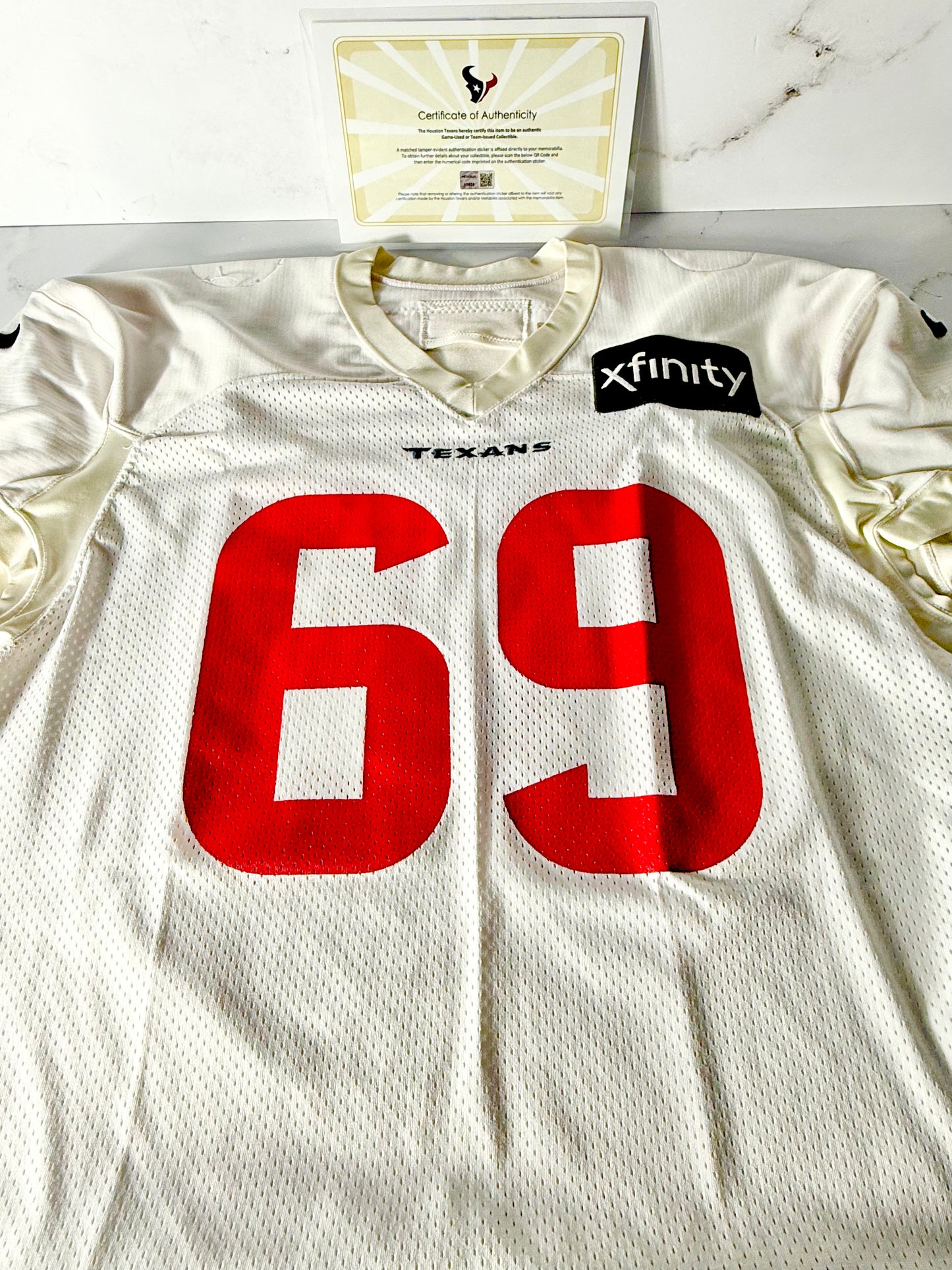 Shaq Mason Texans G Practice Used Jersey 2023-24 Season Metabilia Certified