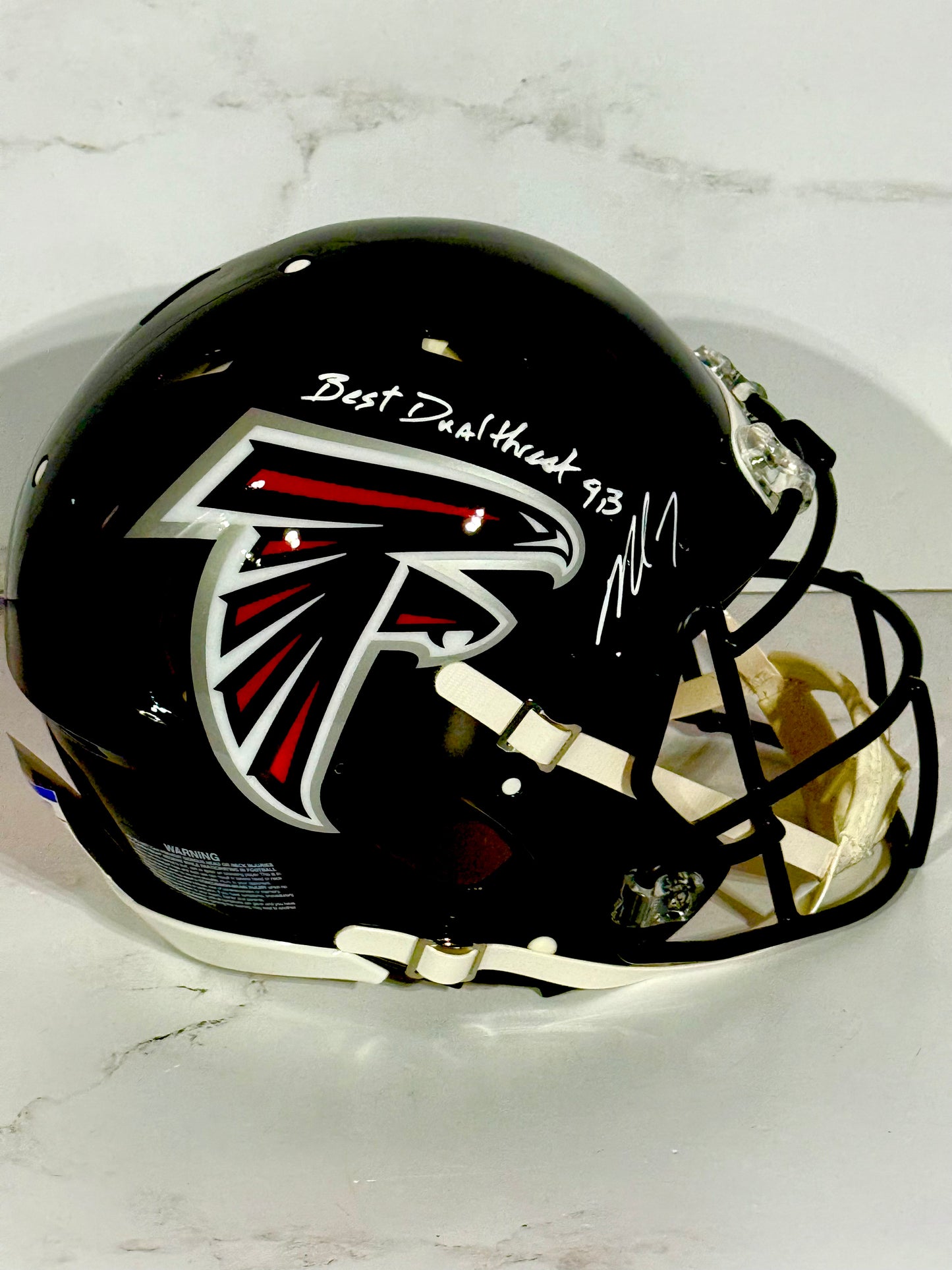 Michael Vick Signed Falcons Full Size Authentic Helmet “Best Dual threat qb” PSA Certified