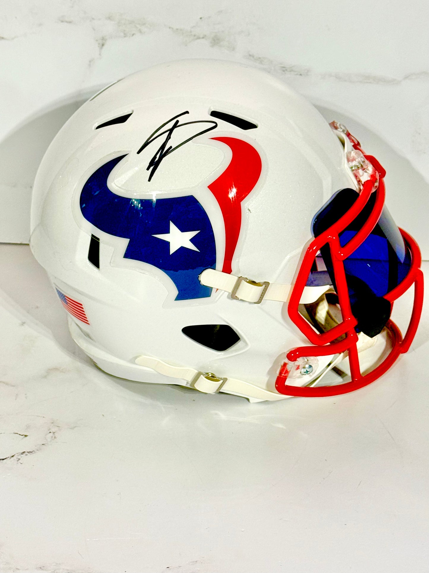 Stefon Diggs Signed Texans Full Size Replica Helmet with Visor Beckett Certified