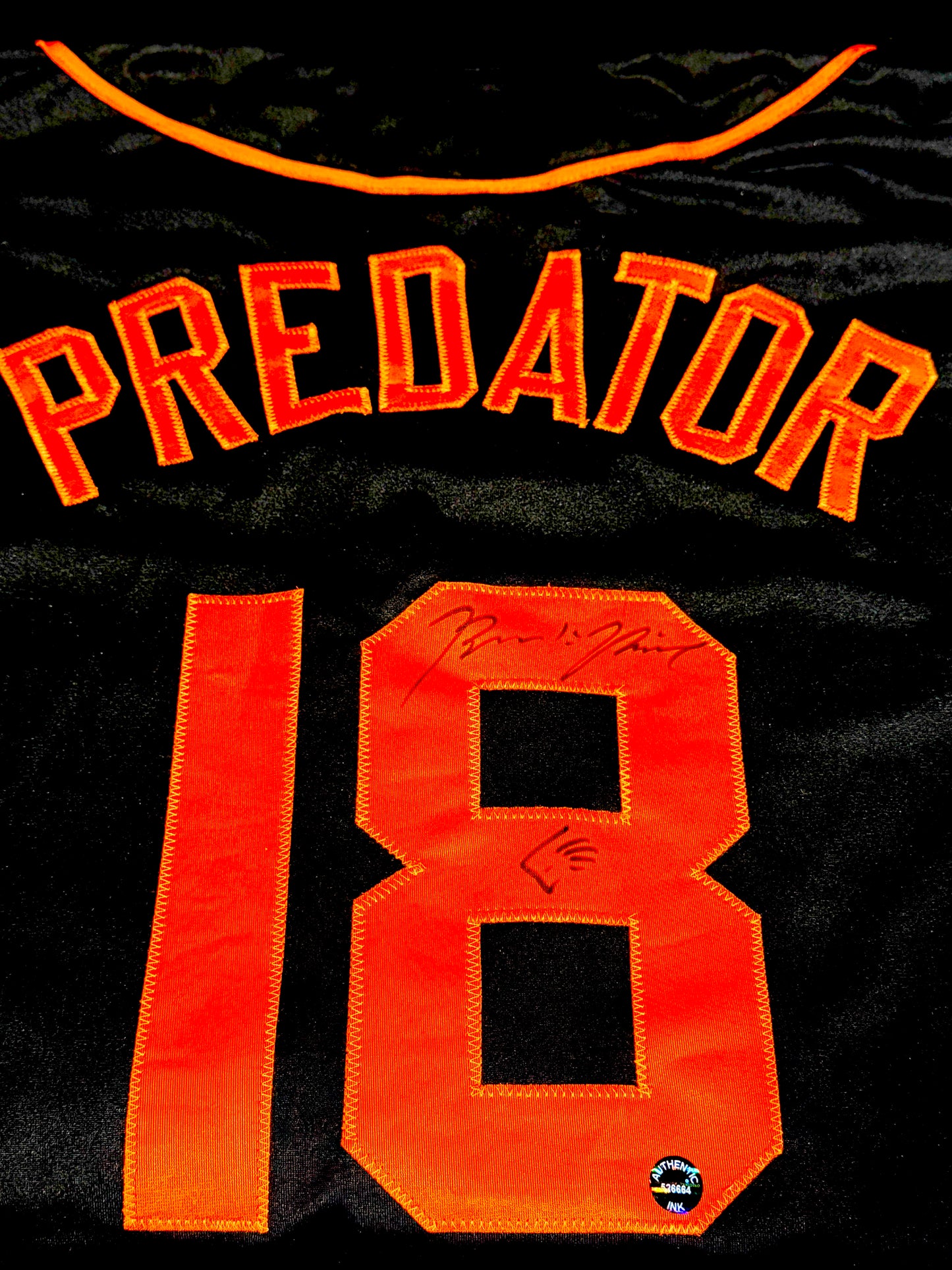 Brian Prince Signed Predator Custom Jersey (Actor that played Predator in the movie) Authentic Inc Certified