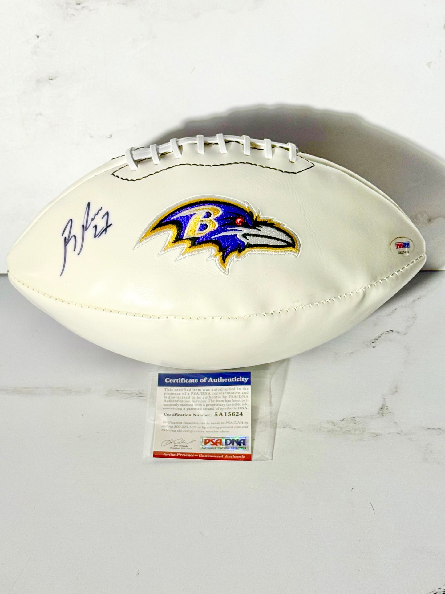 Ray Rice Signed Ravens White Panel Football PSA Certified
