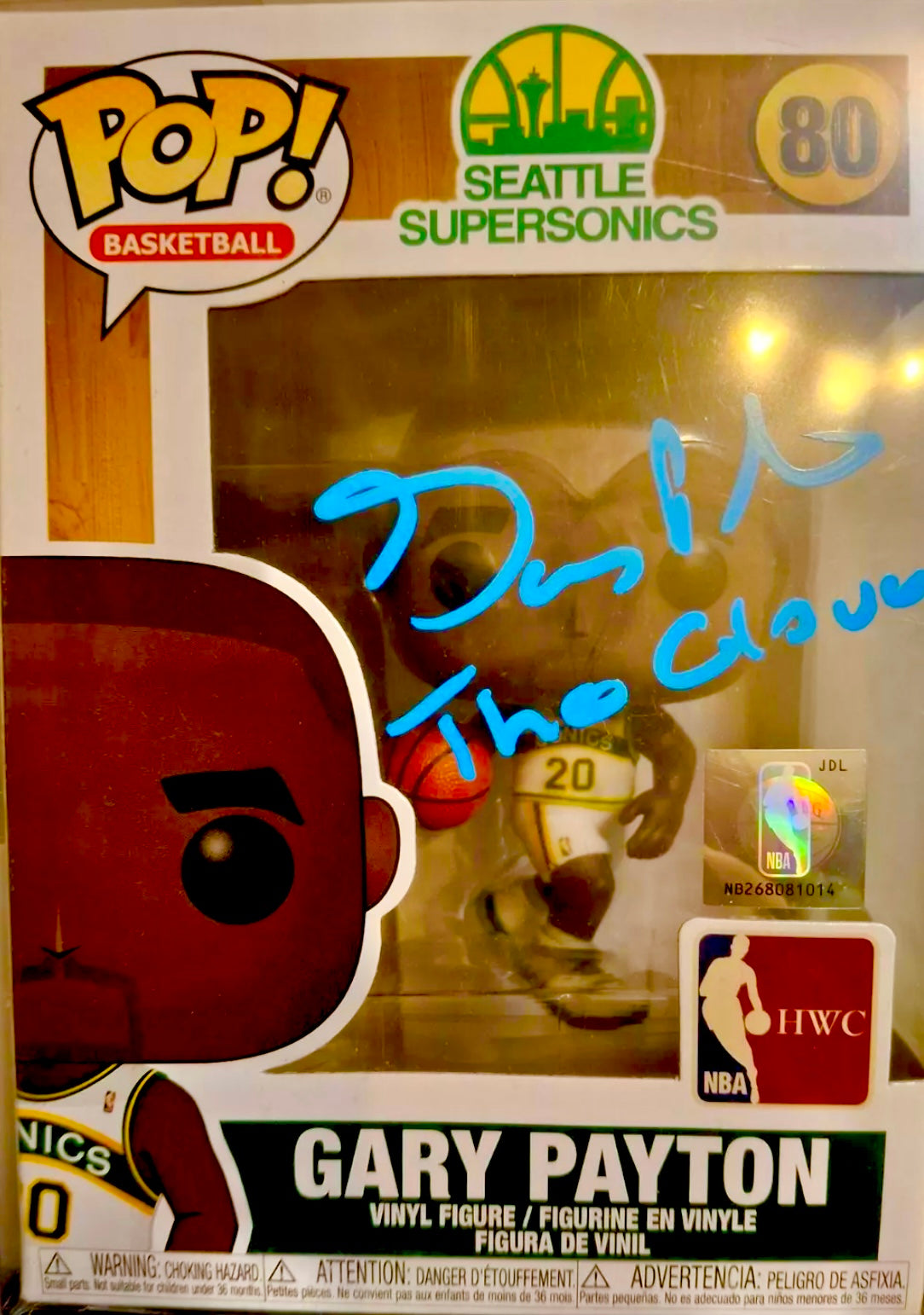Gary Payton Signed SuperSonics Funko Pop
