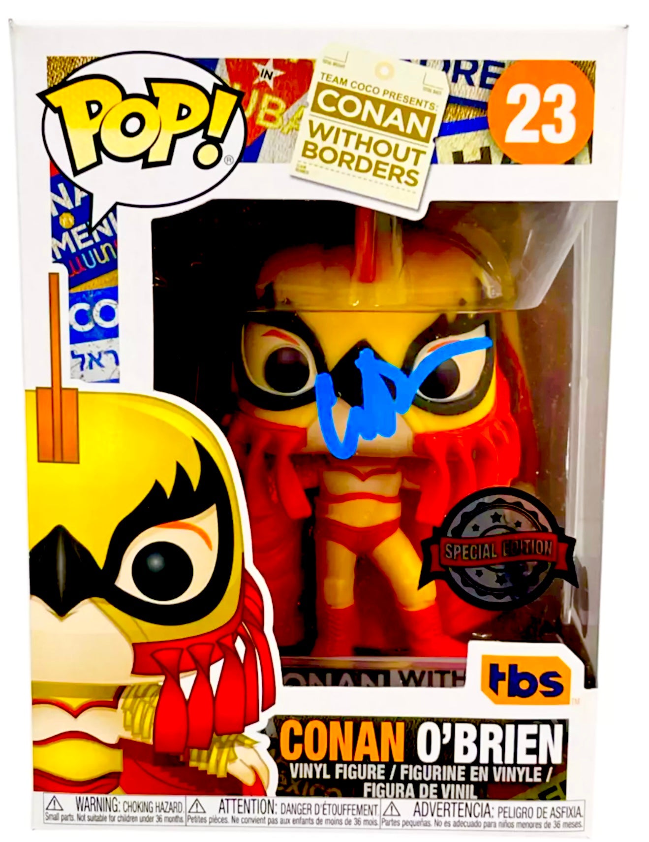 Conan O’Brien Signed Lucha Funko Pop Beckett Certified