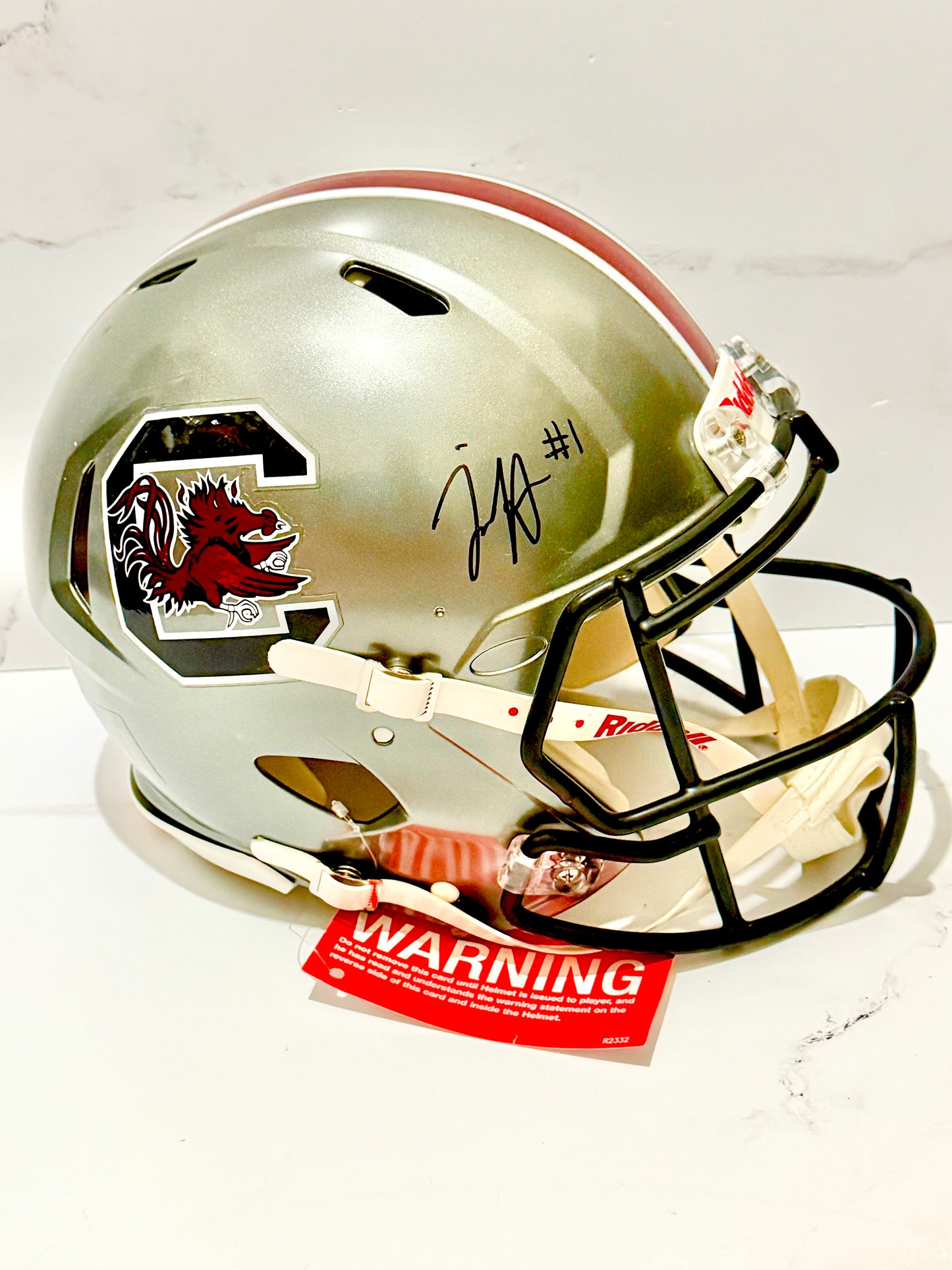 Jaycee Horn Signed Full Size Authentic Gamecocks Panthers Helmet Beckett Certified