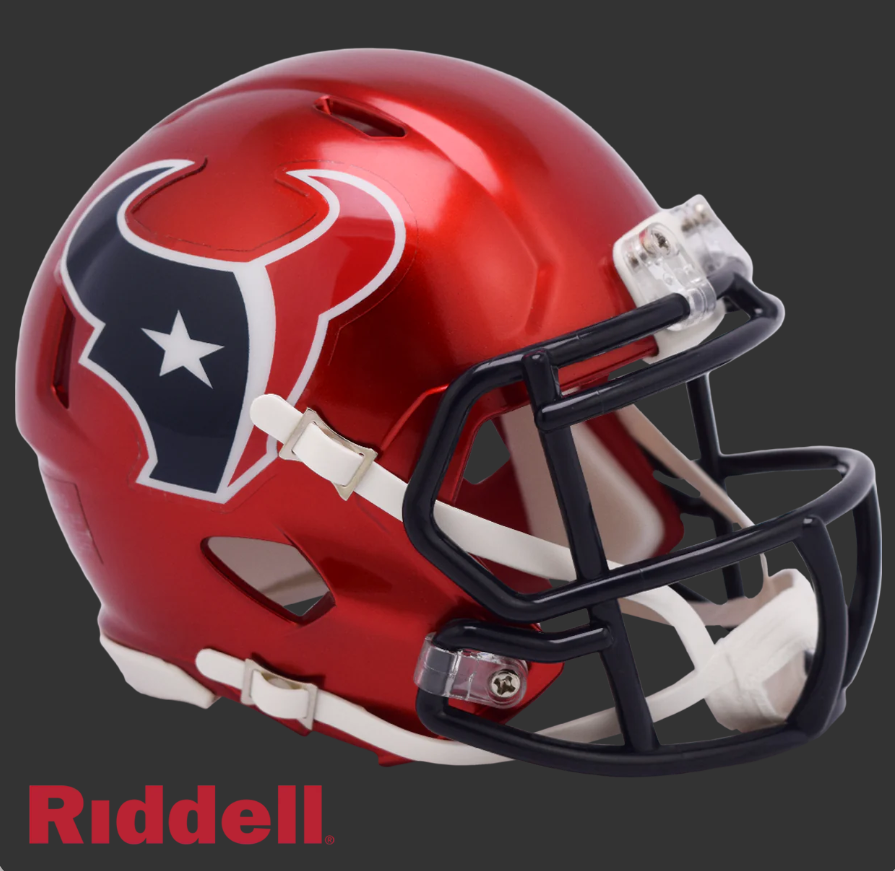 PRE-ORDER JUSTIN WATSON SIGNED HOUSTON TEXANS 2022 ON FIELD ALTERNATE STYLE SPEED MINI HELMET