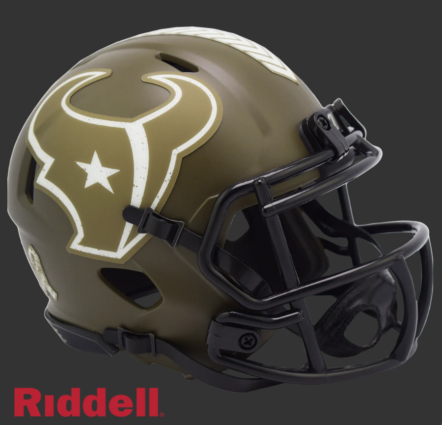 PRE-ORDER JUSTIN WATSON SIGNED HOUSTON TEXANS SALUTE TO SERVICE 22 MINI HELMET