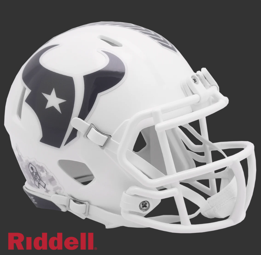 PRE-ORDER JUSTIN WATSON SIGNED HOUSTON TEXANS SALUTE TO SERVICE 24 MINI HELMET