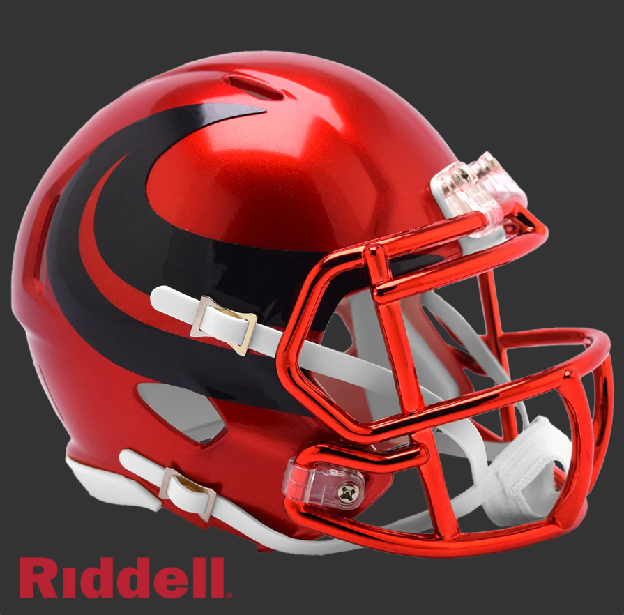 PRE-ORDER JUSTIN WATSON SIGNED HOUSTON TEXANS VERSION 1 2024 ON FIELD ALTERNATE STYLE SPEED MINI HELMET