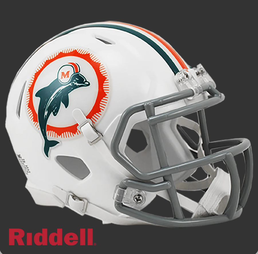 MIAMI DOLPHINS 1972 THROWBACK SPEED MINI HELMET