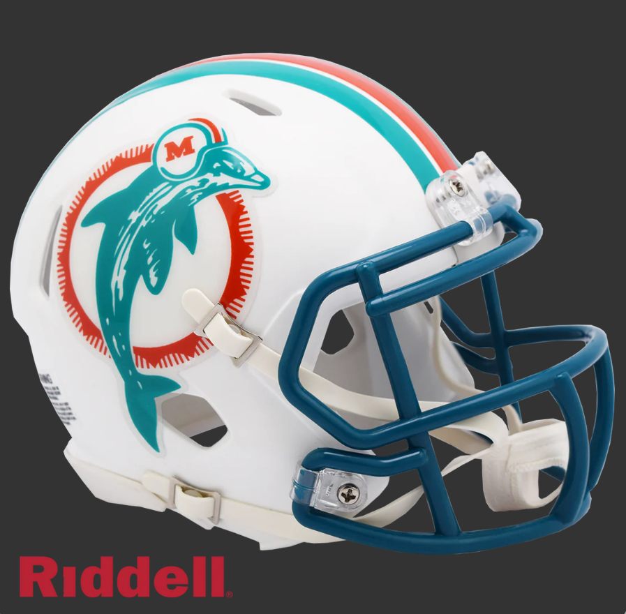 MIAMI DOLPHINS 1980-96 THROWBACK SPEED MINI HELMET