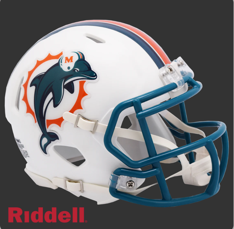 MIAMI DOLPHINS 1997-12 THROWBACK SPEED MINI HELMET