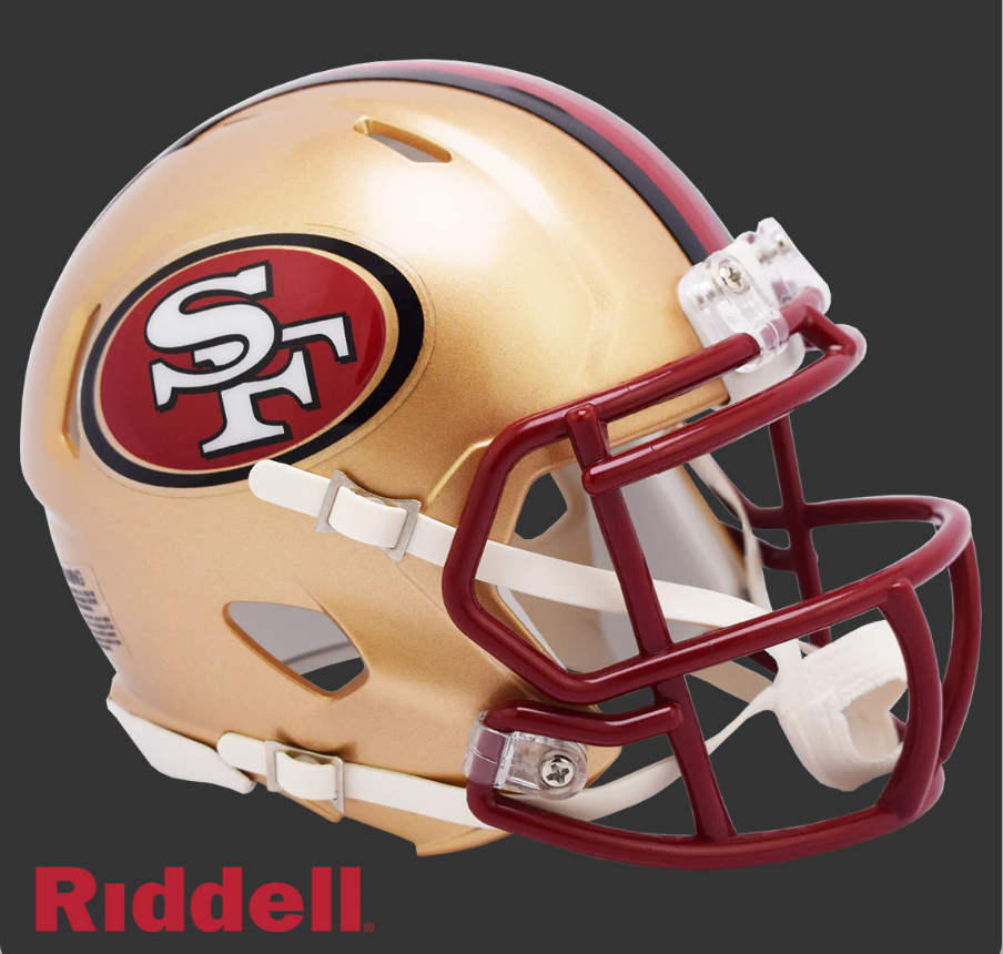 SAN FRANCISCO 49ERS 1996-08 THROWBACK SPEED MINI HELMET