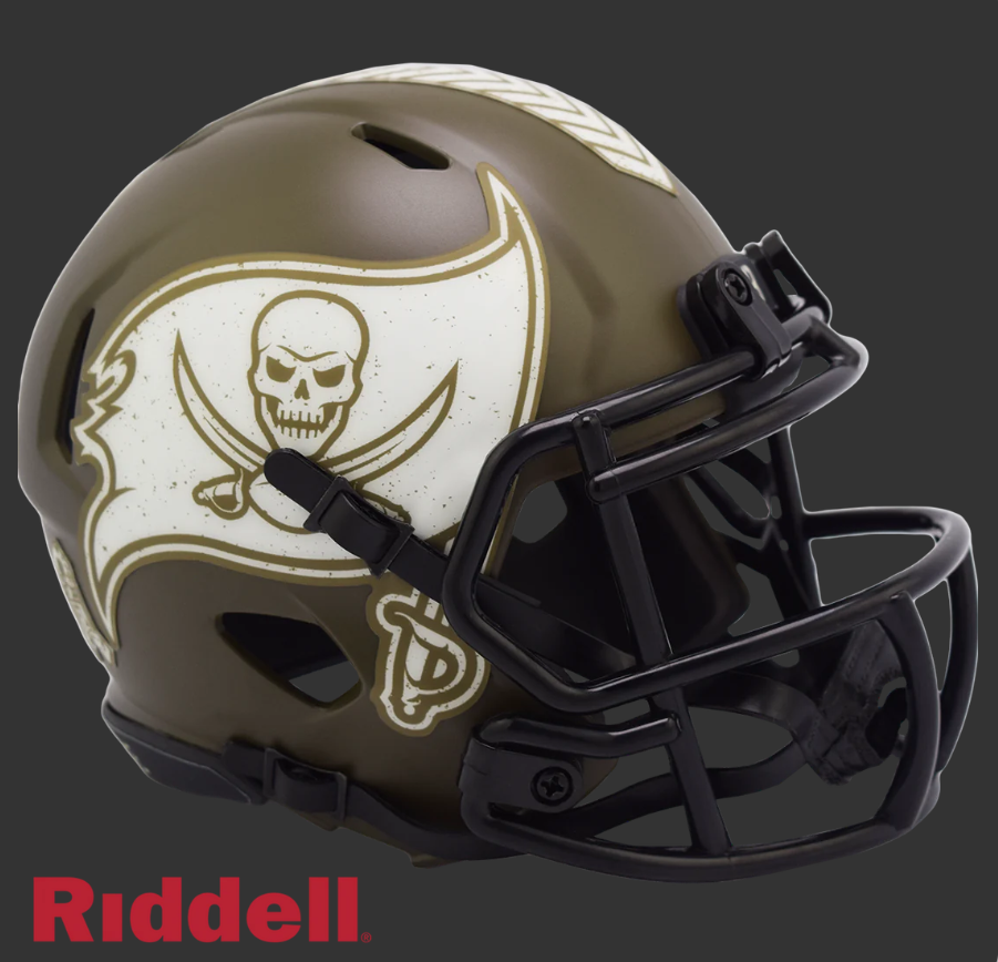 PRE-ORDER JUSTIN WATSON SIGNED TAMPA BAY BUCCANEERS SALUTE TO SERVICE 22 MINI HELMET BECKETT CERTIFIED