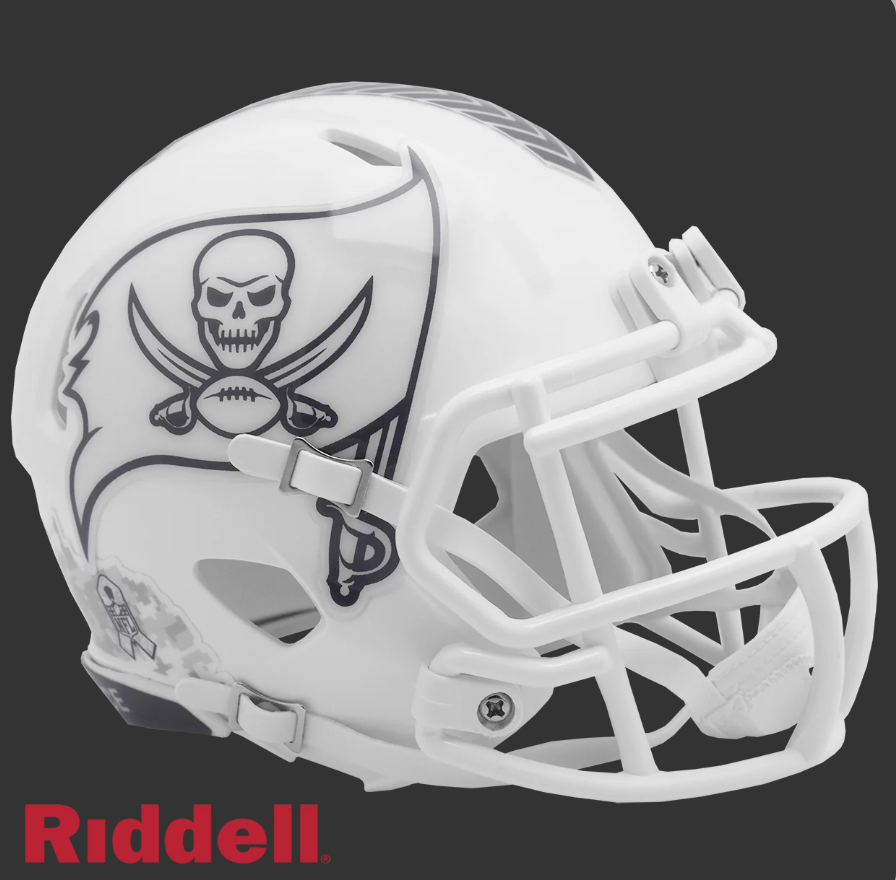 PRE-ORDER JUSTIN WATSON SIGNED TAMPA BAY BUCCANEERS SALUTE TO SERVICE 24 MINI HELMET BECKETT CERTIFIED