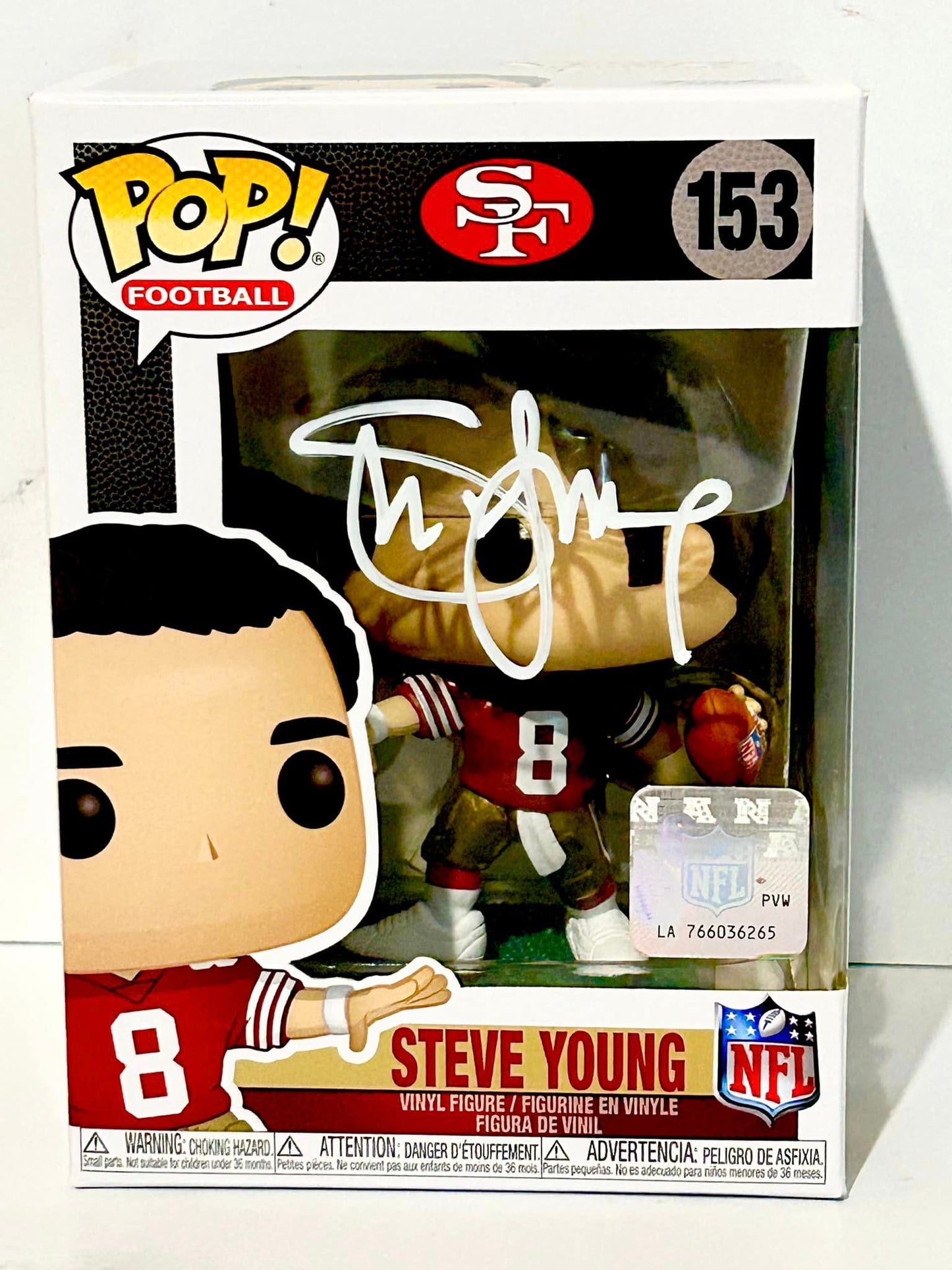 Steve Young Signed Funko Pop #153 Beckett Certified