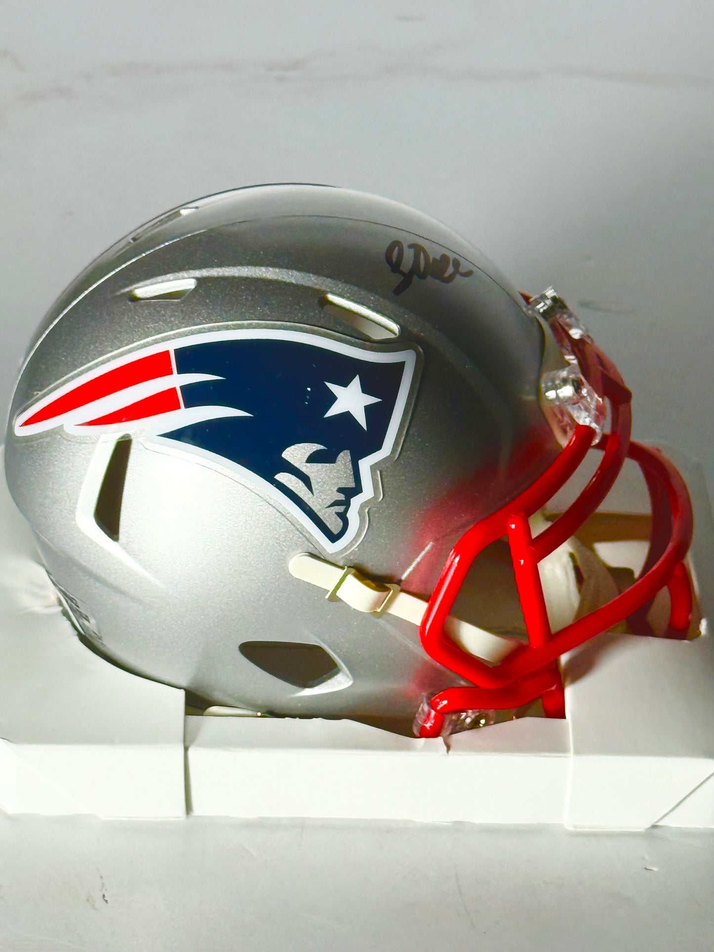 Corey Dillon Signed Patriots Mini Helmet Beckett Certified