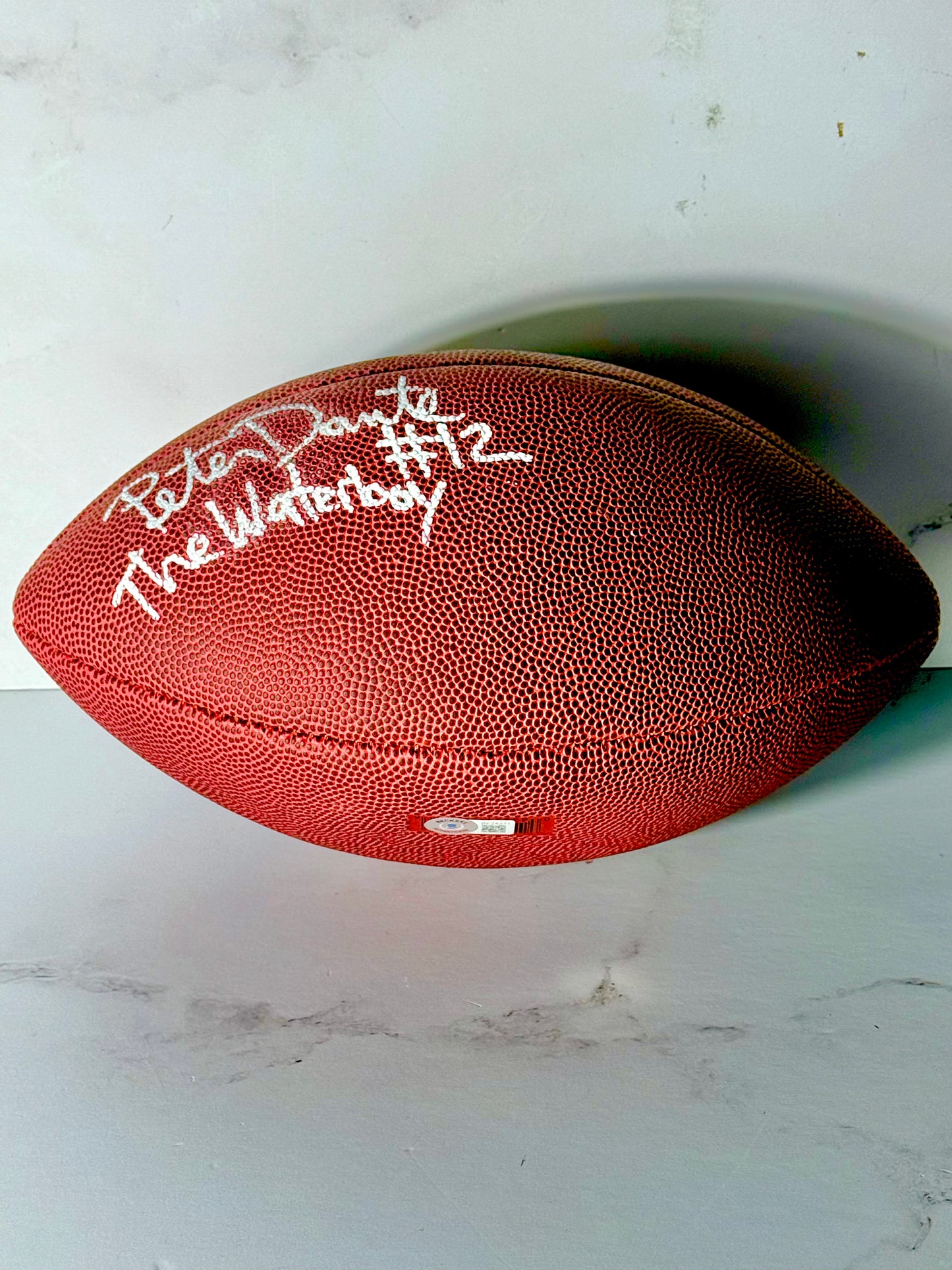 Peter Dante Signed Waterboy Football (Waterboy #12) Beckett Certified