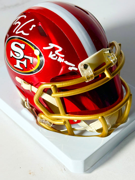 George Kittle, Deebo Samuel & Trey Lance Signed 49ers Flash Mini Helmet Beckett Certified