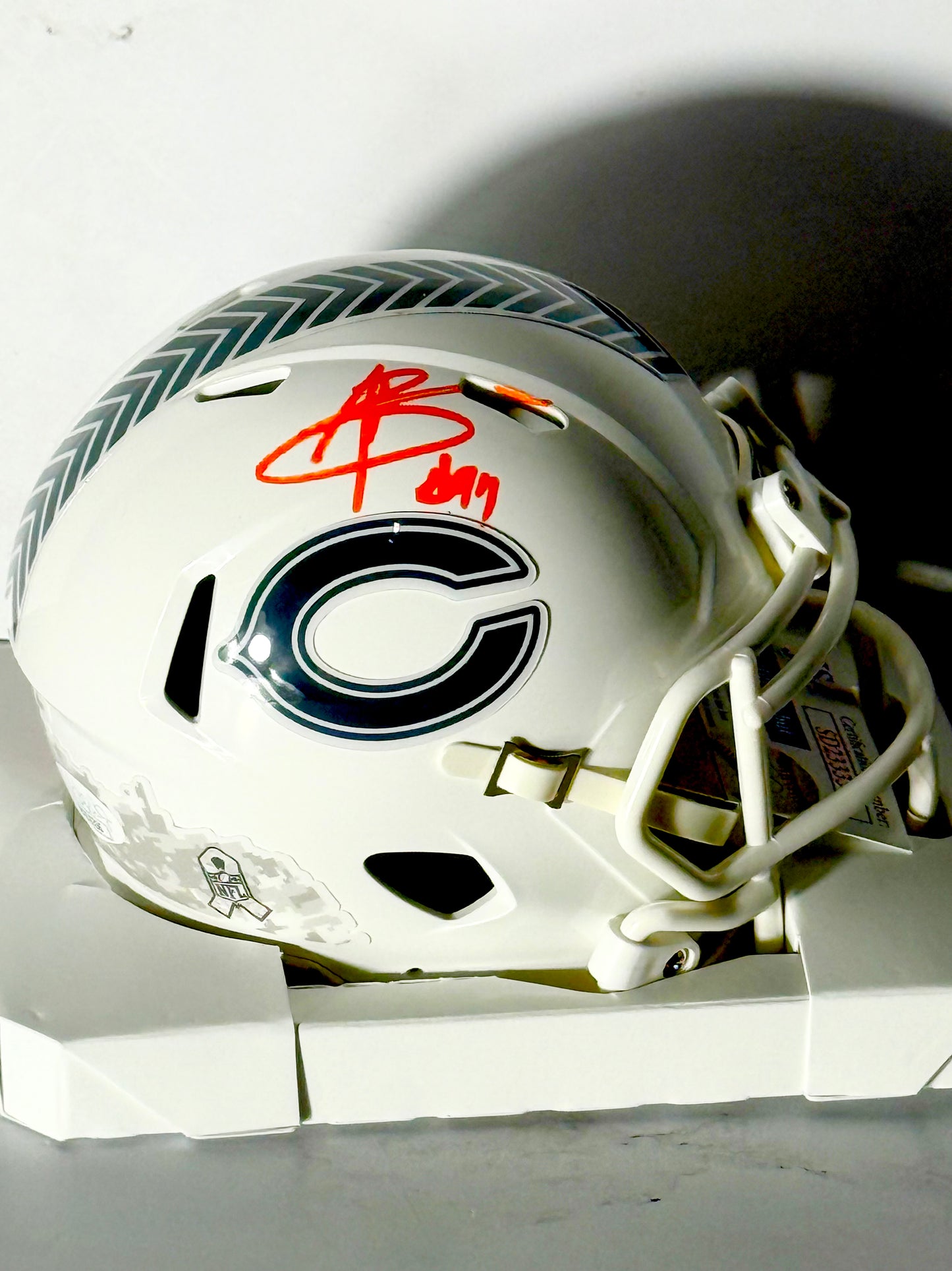 Austin Booker Signed Bears STS 3 Mini Helmet JSA certified